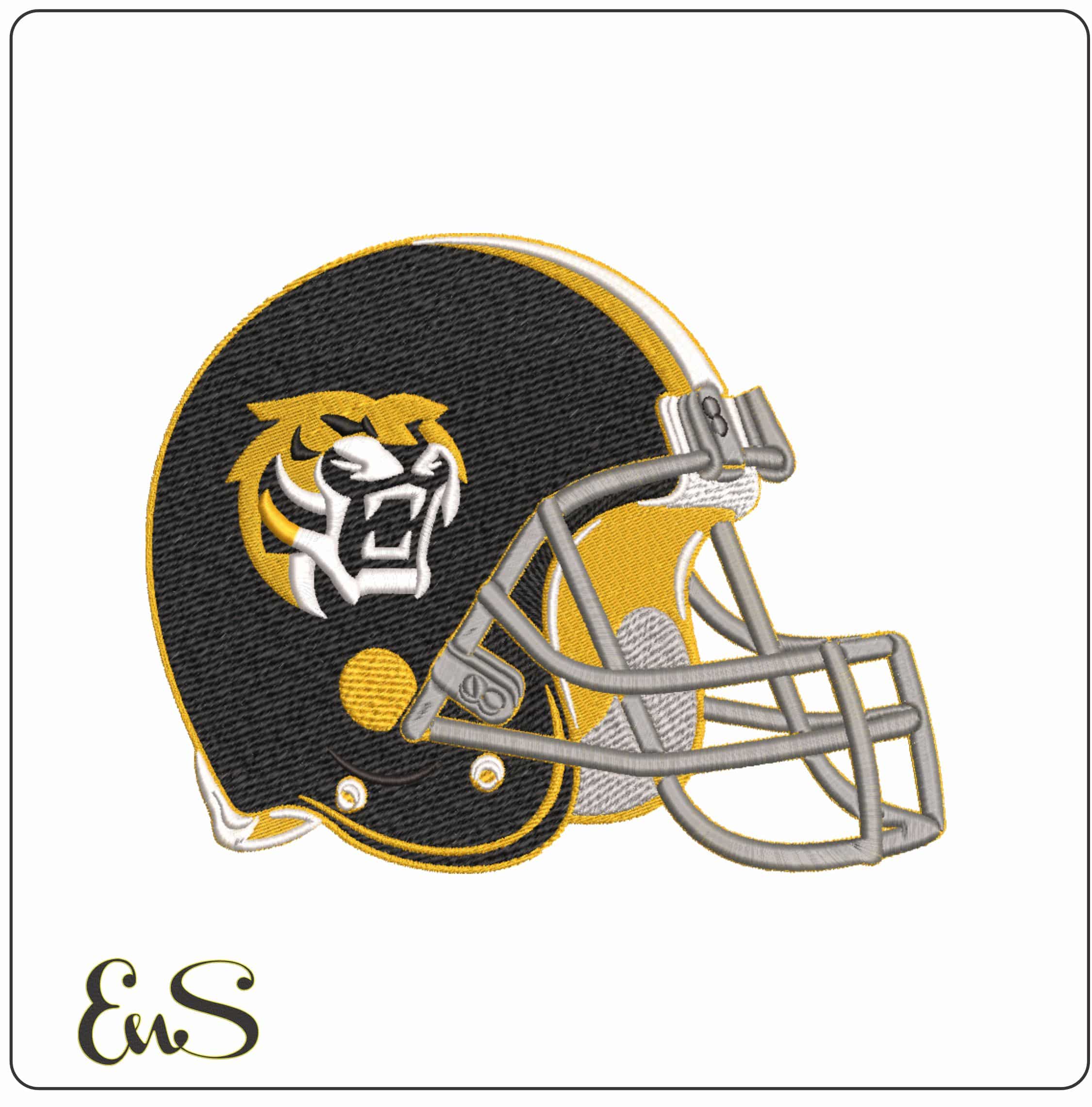 American Football Helmet Colorado College Tigers - Elegant embroidery design file-instant download