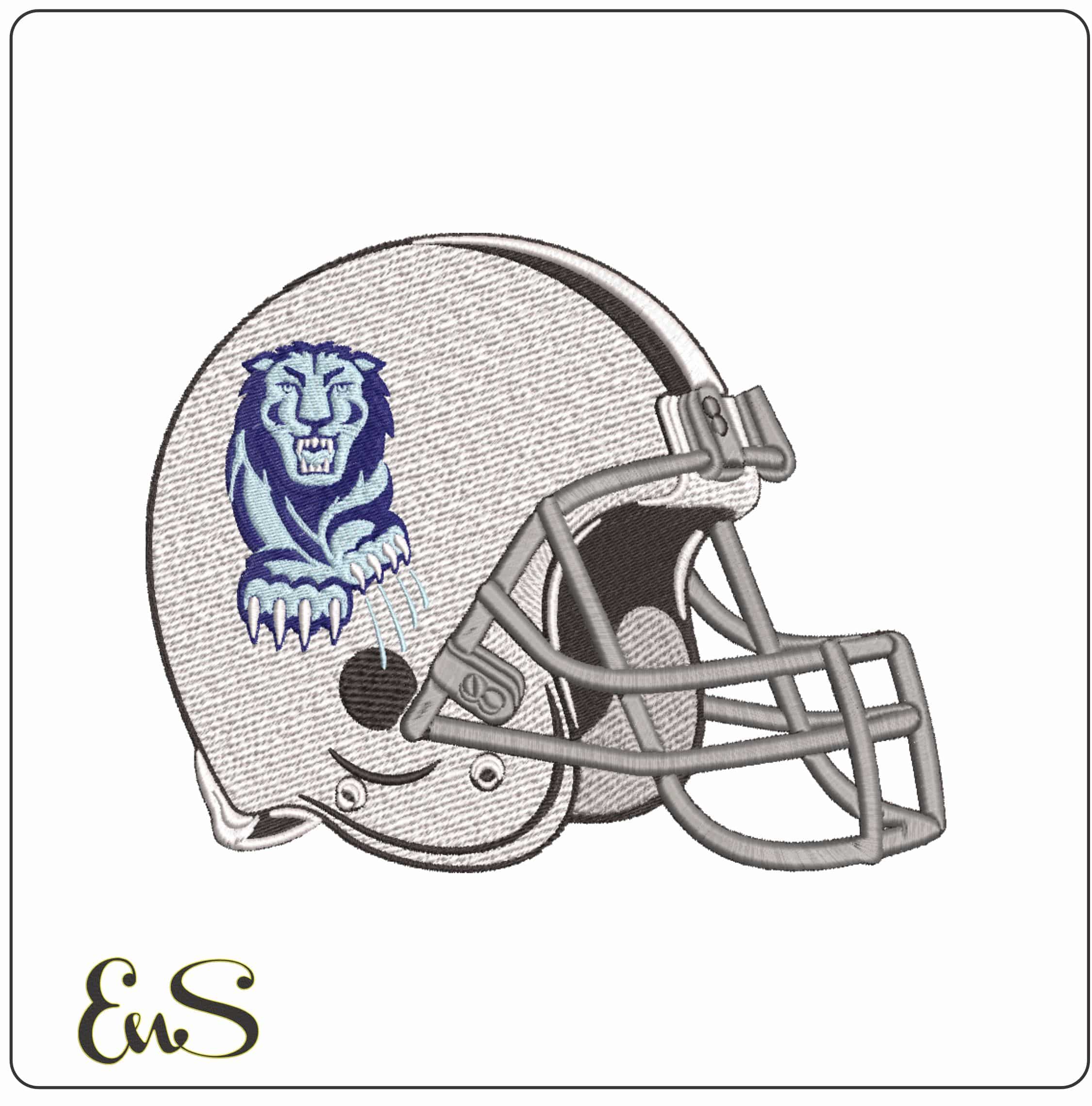 American Football Helmet Columbia Lions 1997 to 2006 University - Elegant embroidery design file-instant download