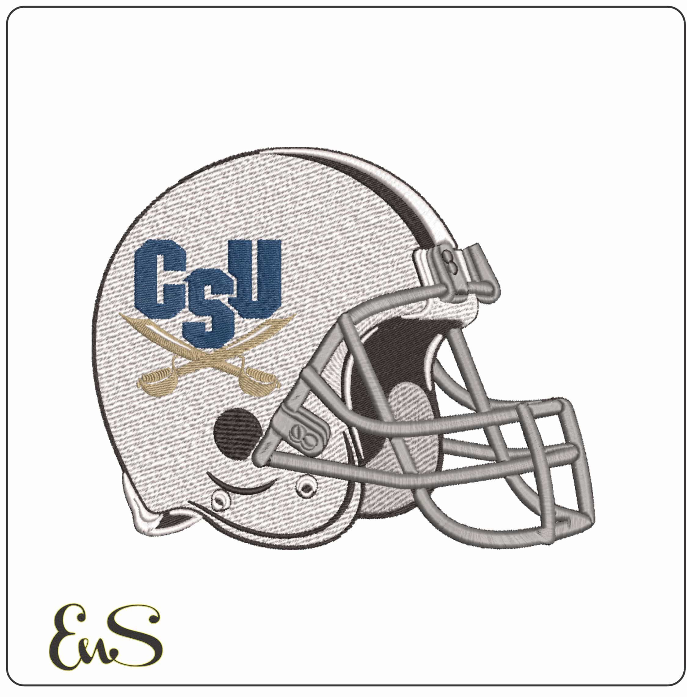 Charleston Southern Buccaneers Swords Football Helmet Embroidery Design