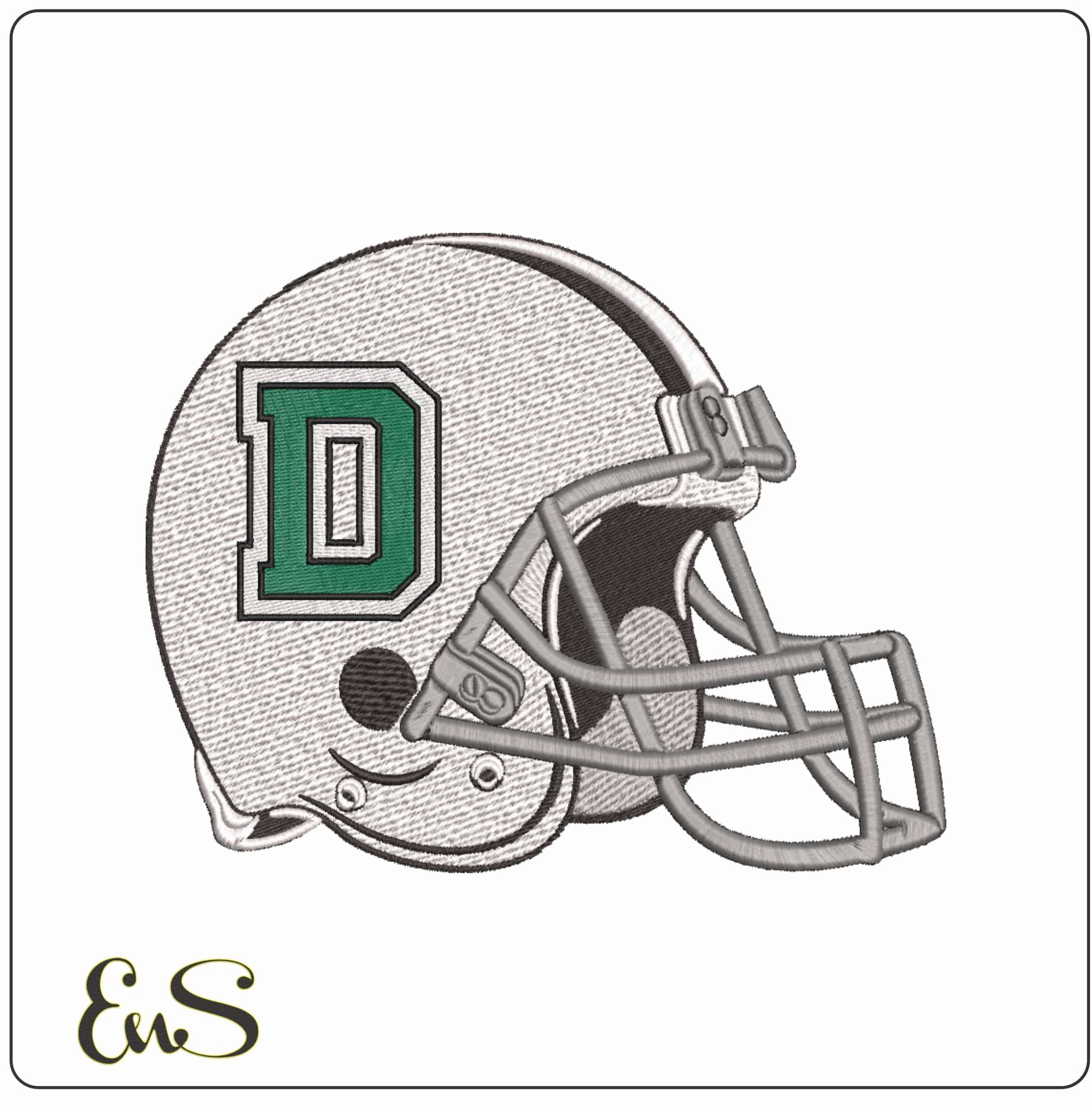 Dartmouth Big Green 2019 D Logo Football Helmet Embroidery Design