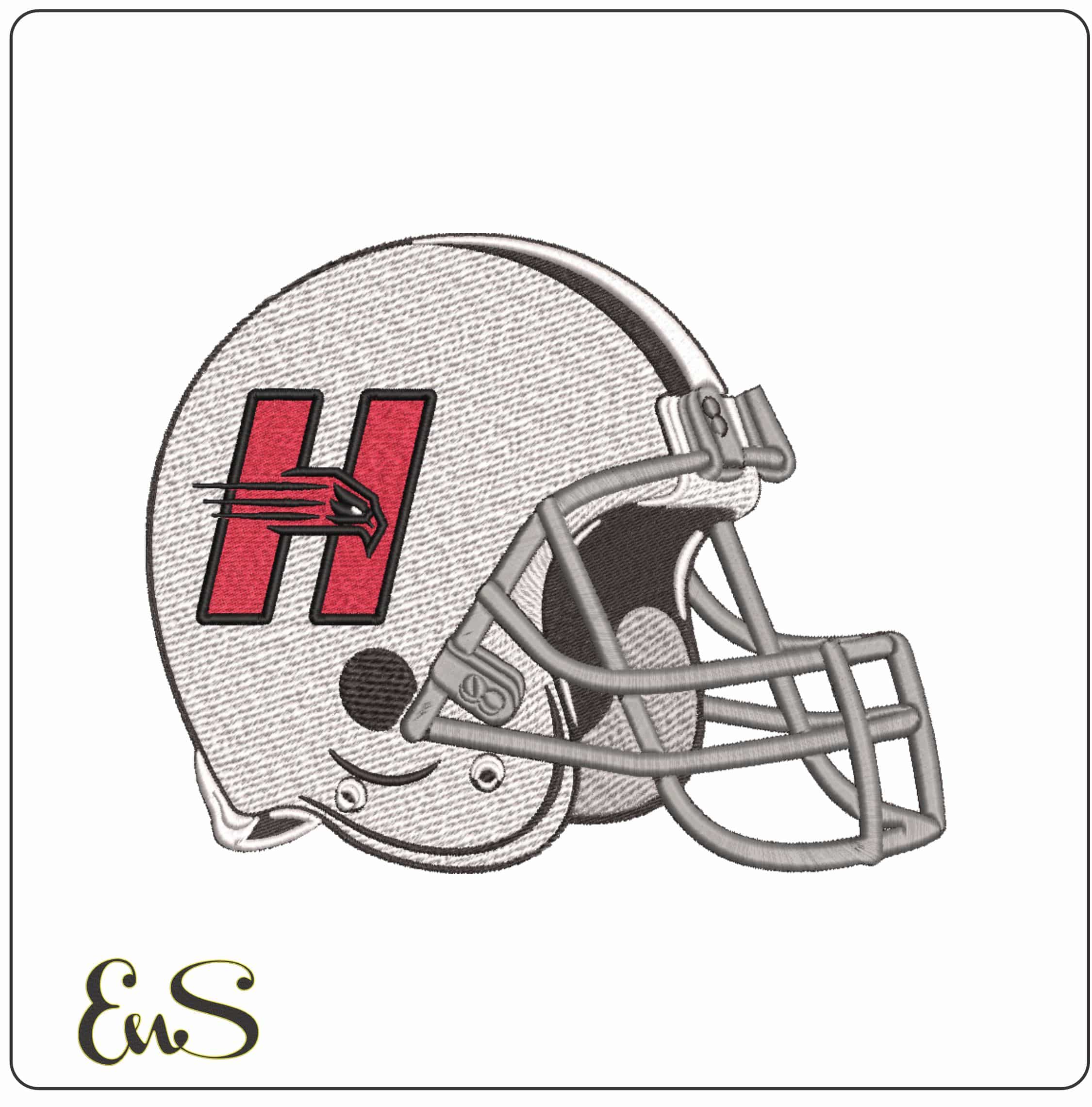 Hartford Hawks 2015 H Logo Football Helmet Embroidery Design