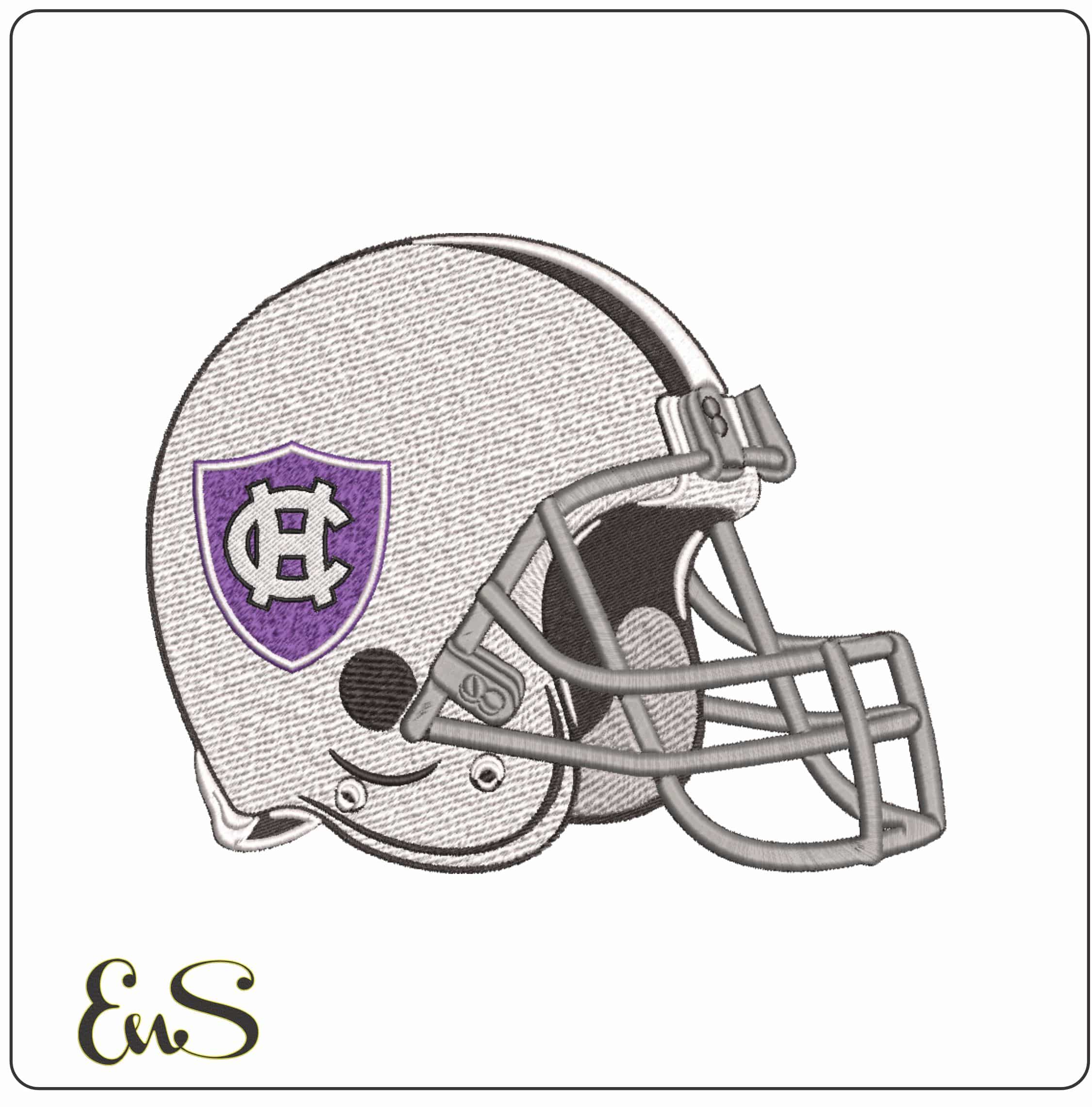 Holy Cross Crusaders 2018 HC Shield Football Helmet Embroidery Design