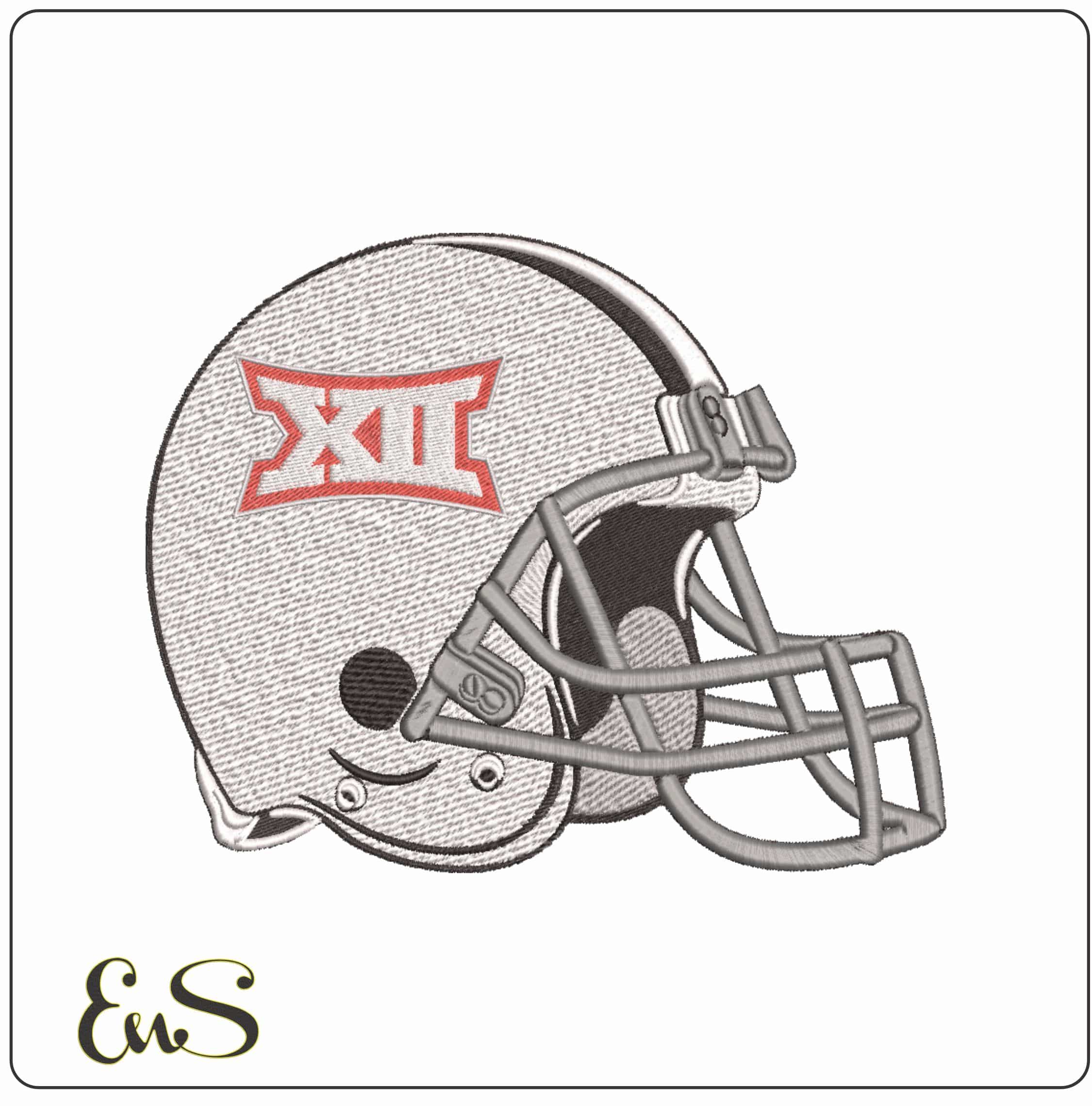 Big 12 Conference 2019 XII Logo Football Helmet Embroidery Design