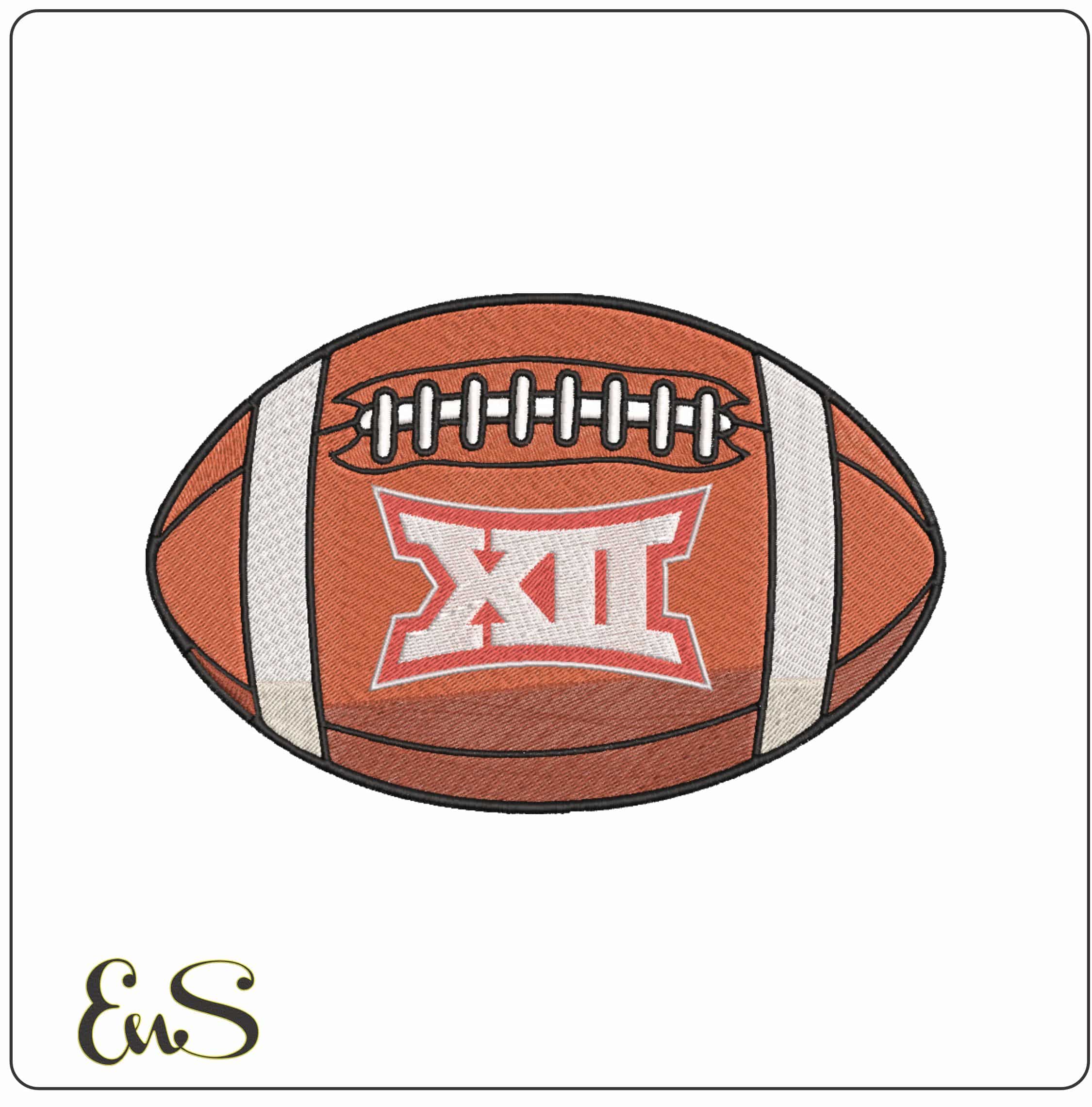 Big 12 Conference 2019 XII Logo Football Embroidery Design