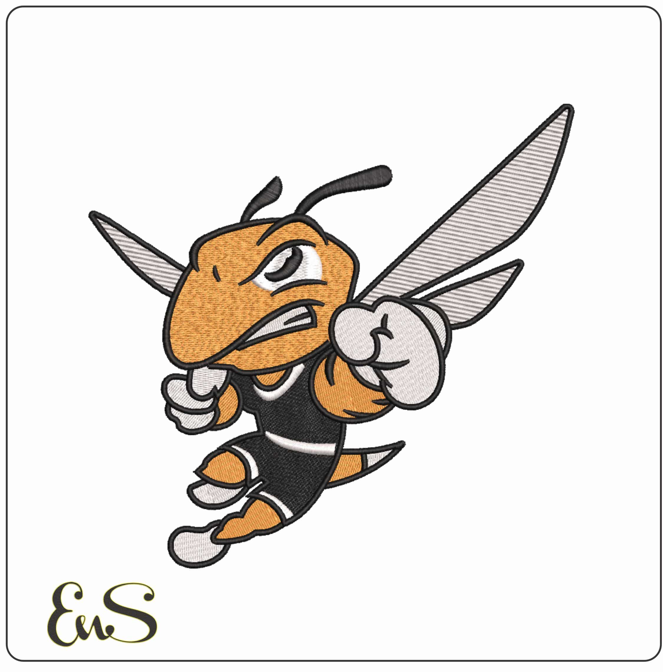 AIC Yellow Jackets Rex 2025 Boxing Mascot Embroidery Design