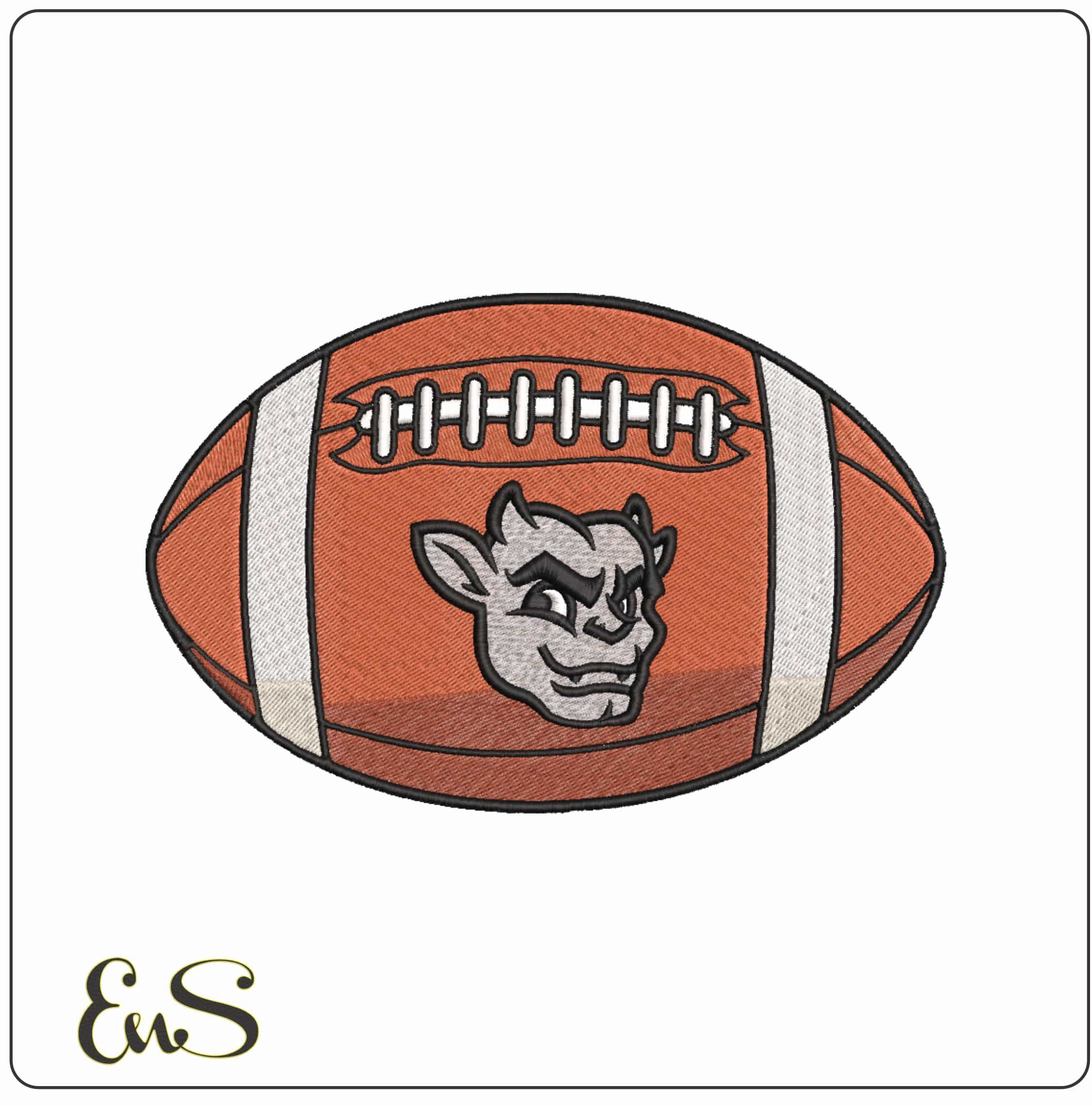 Bradley Braves Kaboom Gargoyle Football Embroidery Design