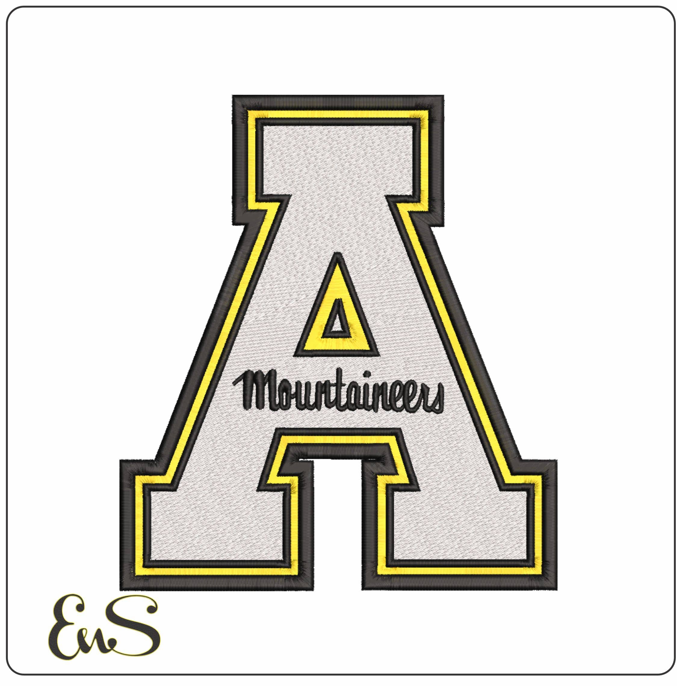 Appalachian State Mountaineers 1989-1999 Block A Script Embroidery Design