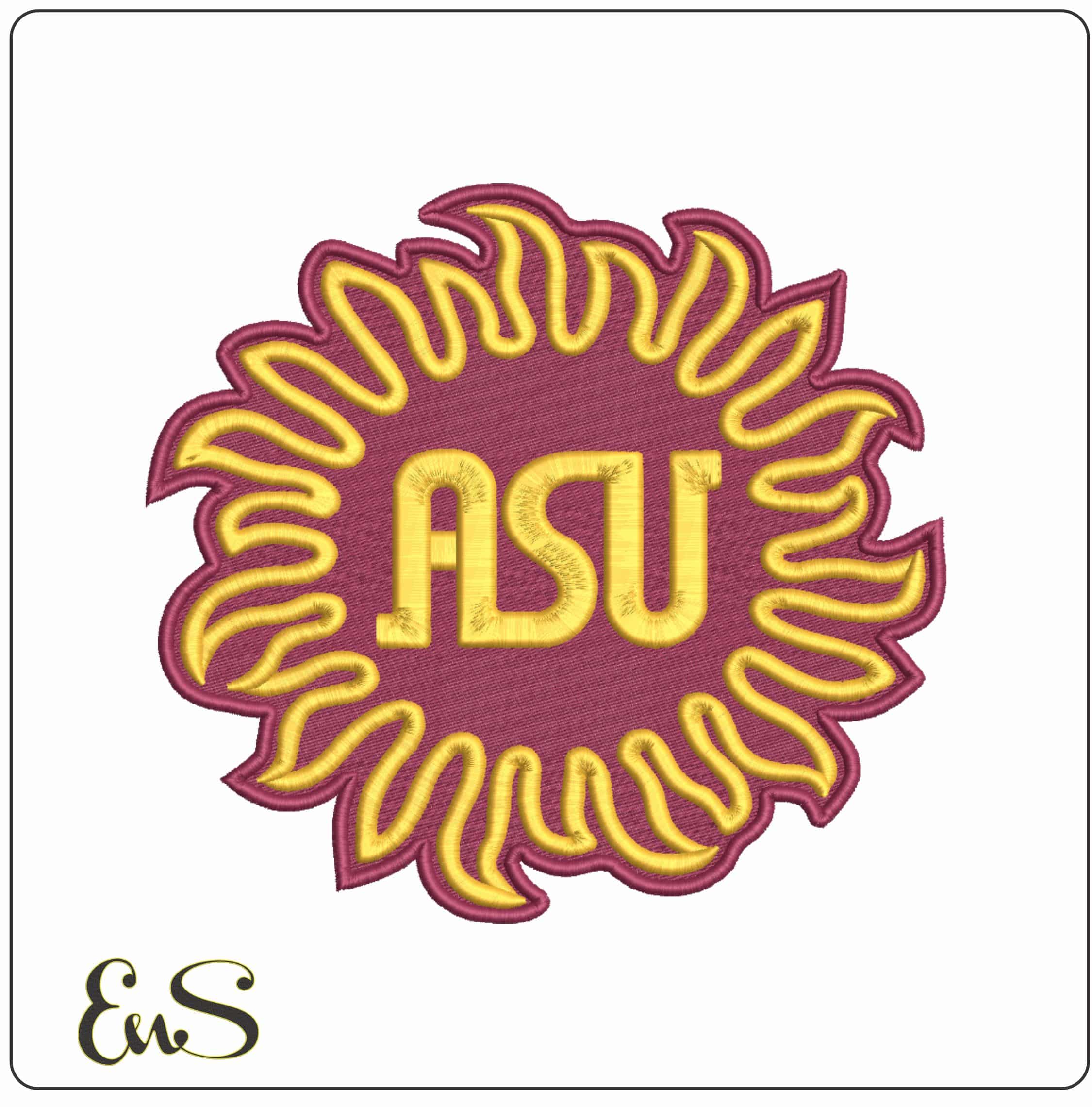 Arizona State Sun Devils ASU Sunburst Logo Embroidery Design