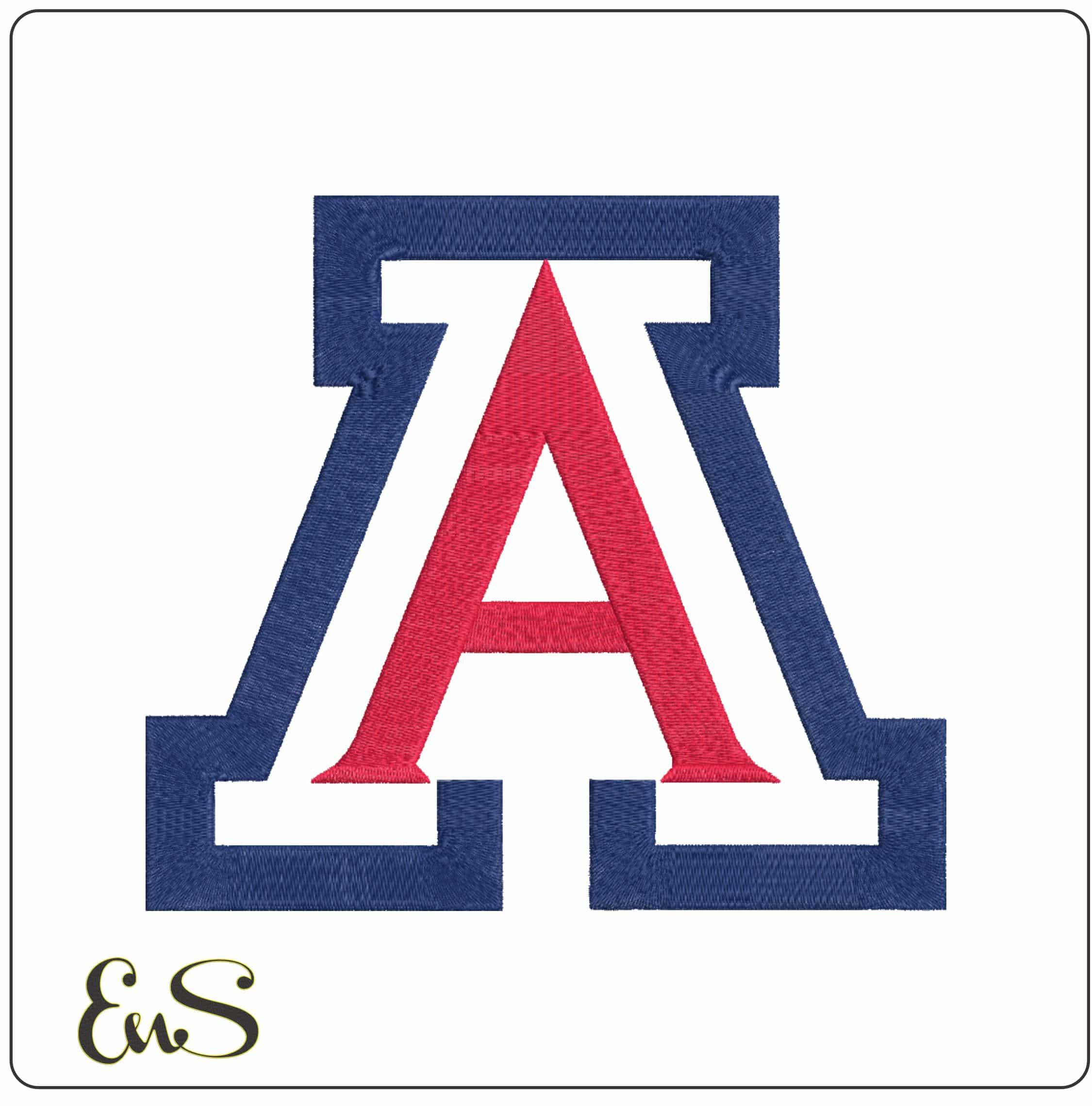 Arizona Wildcats Block A Logo Embroidery Design