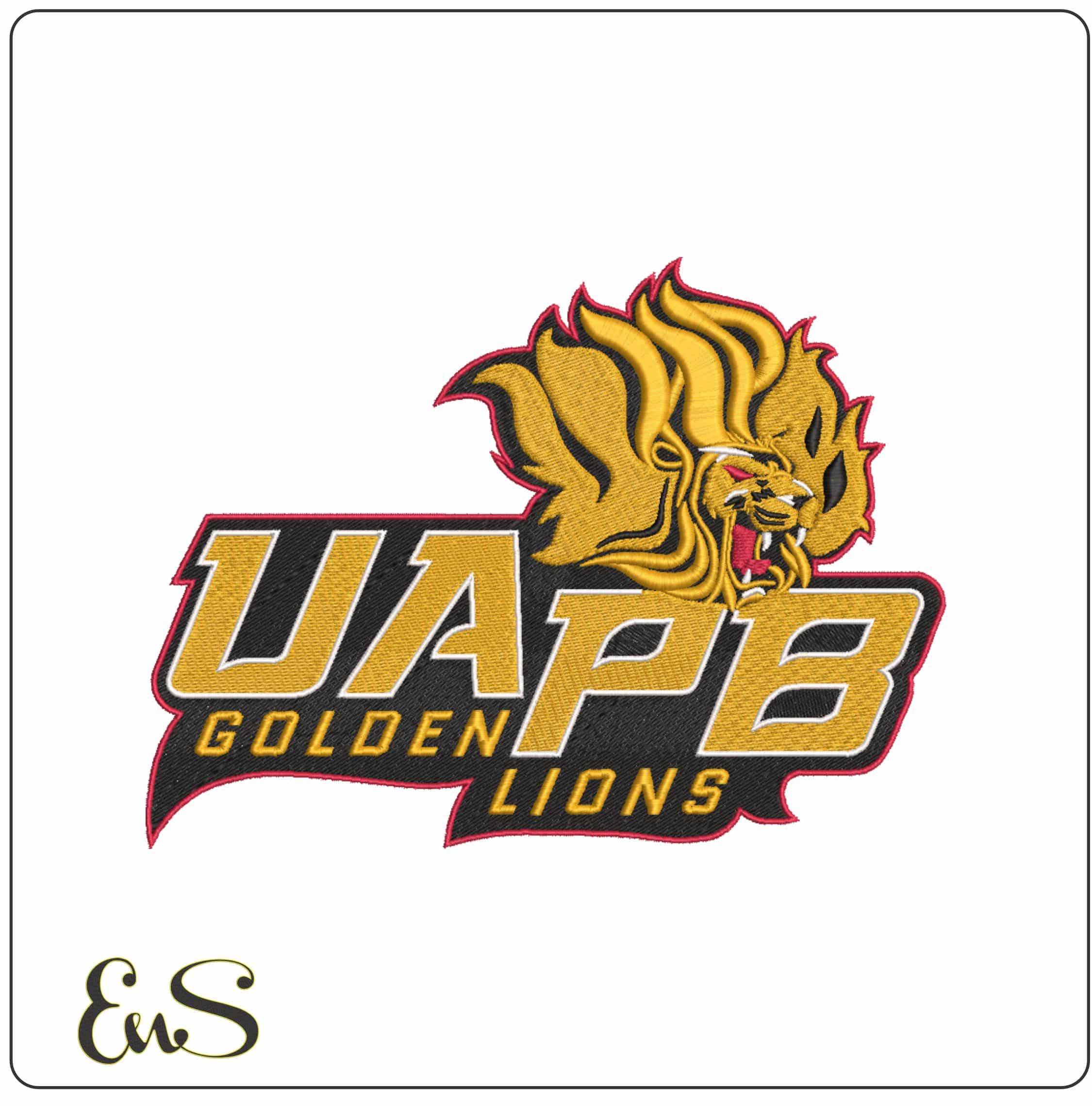 UAPB Golden Lions Lion Head Wordmark Embroidery Design