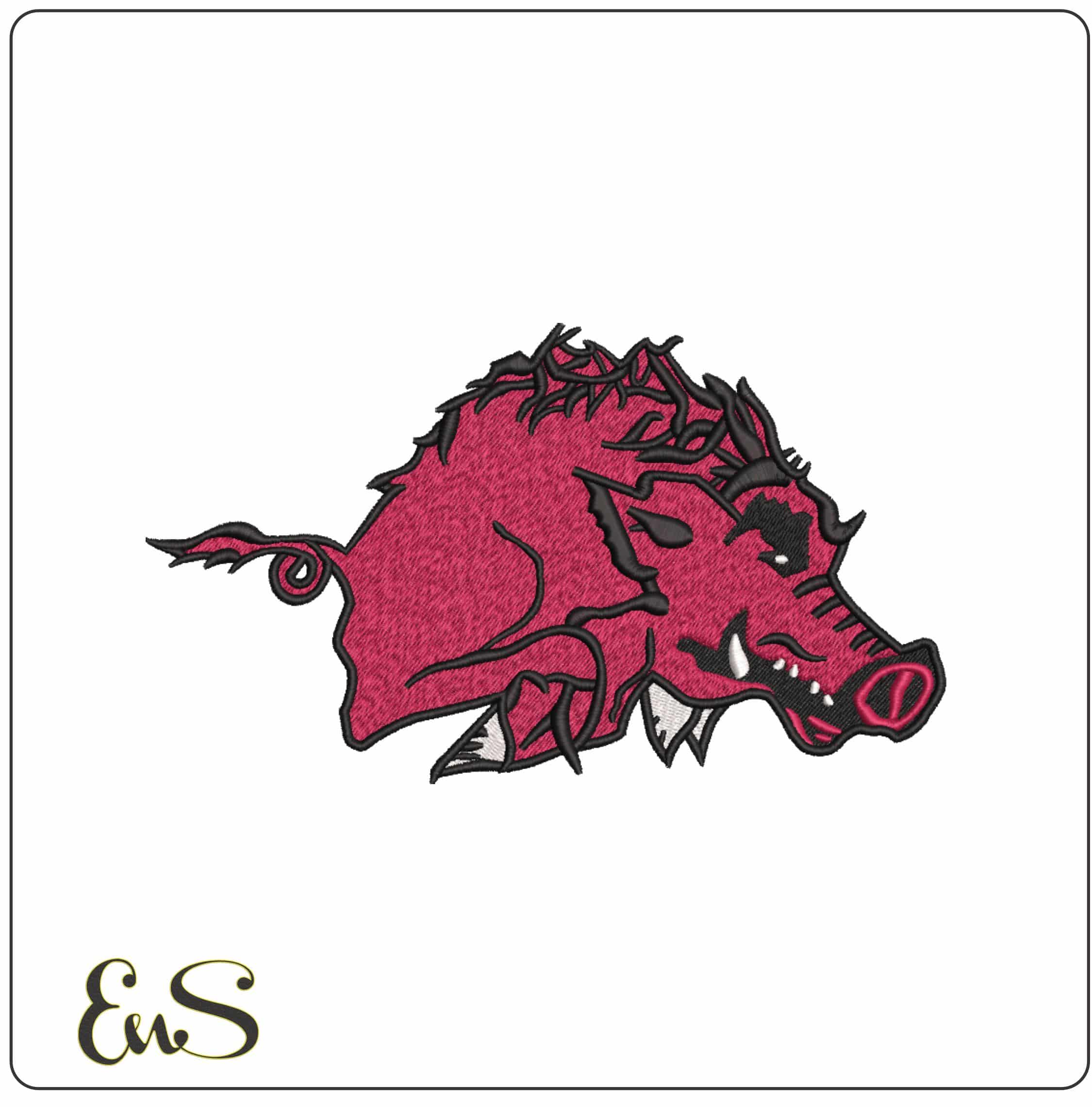 Arkansas Razorbacks 1938 Charging Razorback Embroidery Design