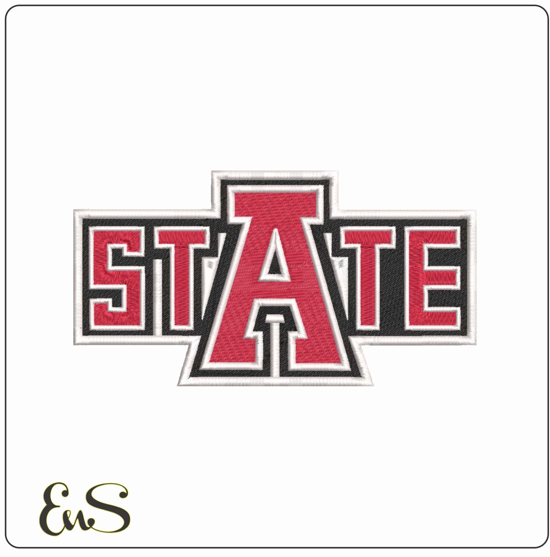 Arkansas State Red Wolves College Logo Embroidery Design