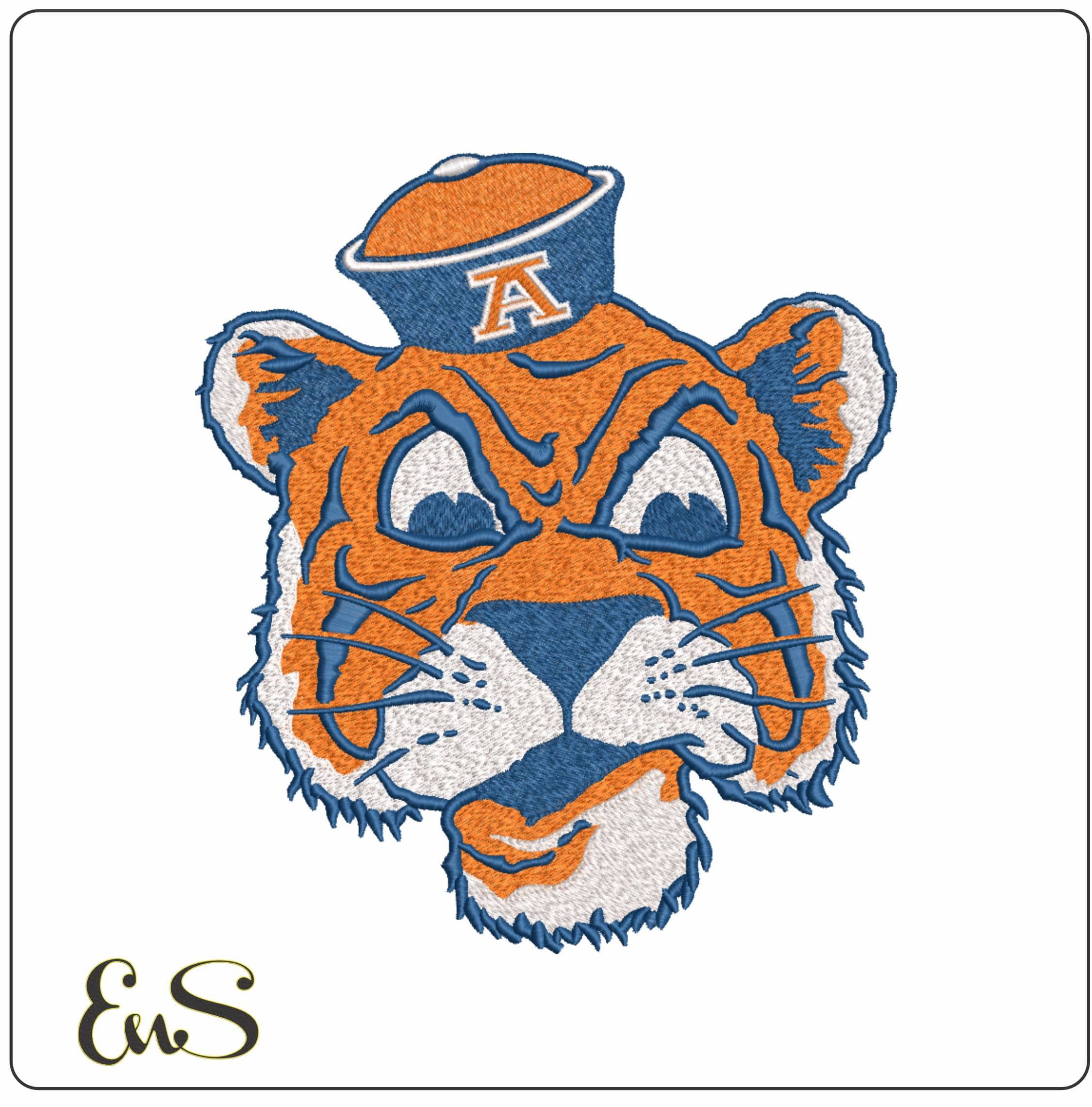 Auburn Tigers 1957-1970 Vintage Tiger Head Embroidery Design