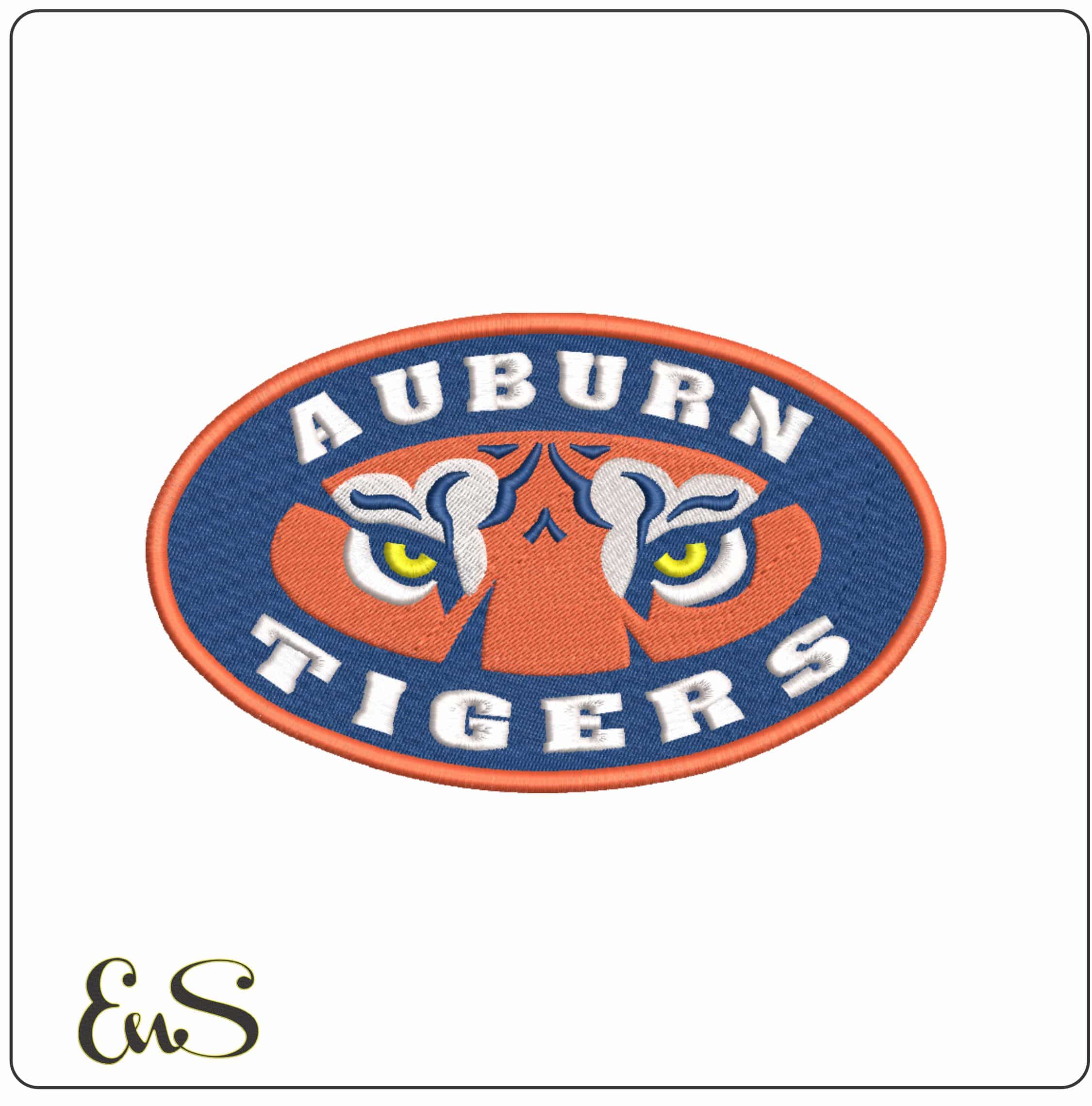Auburn Tigers Eyes Emblem Embroidery Design