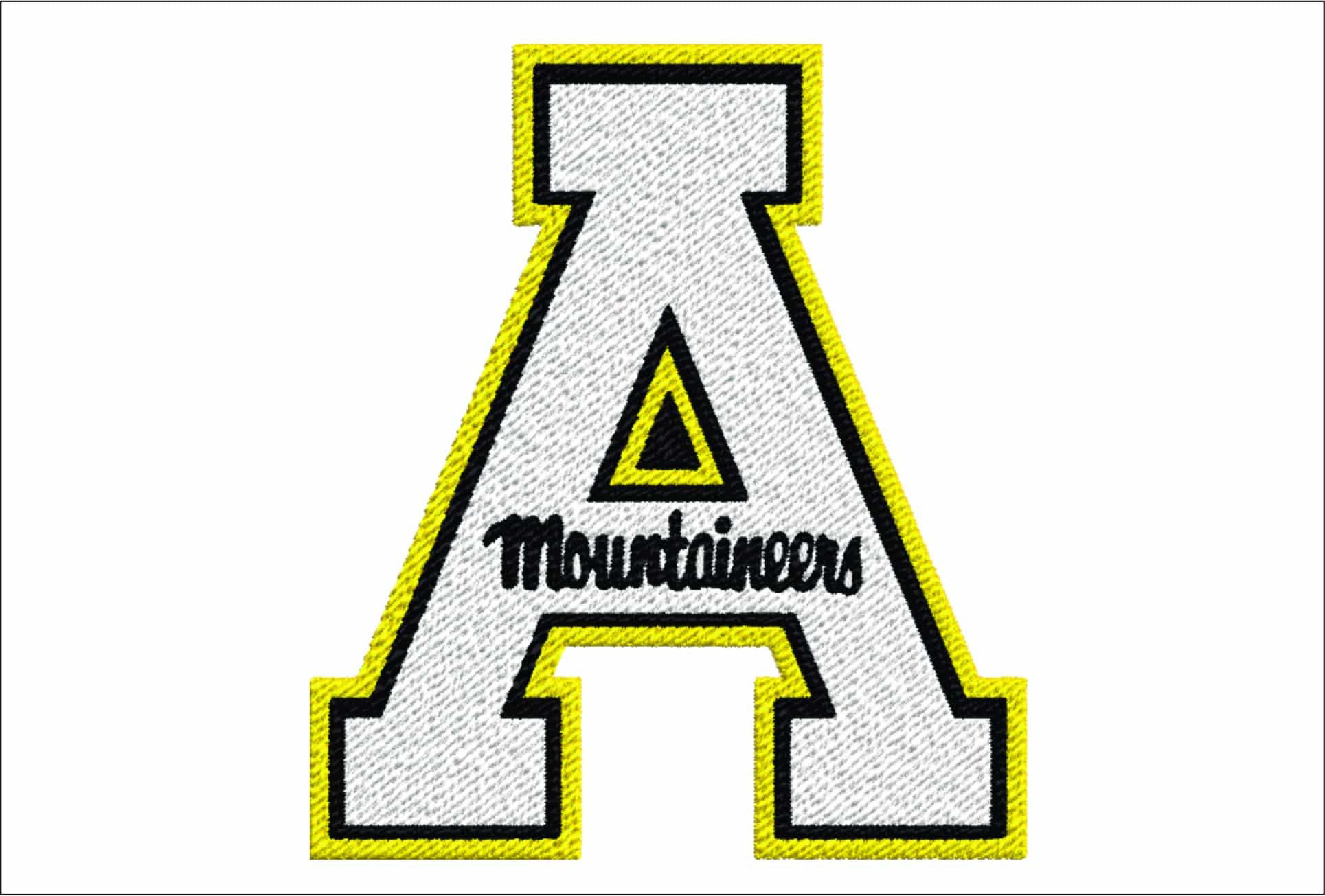 Appalachian State Mountaineers Block A Script Embroidery Design