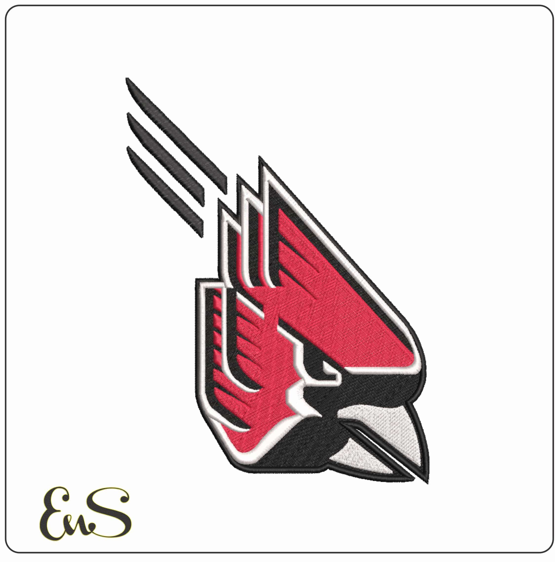 Ball State Cardinals 1990-2014 Logo Embroidery Design