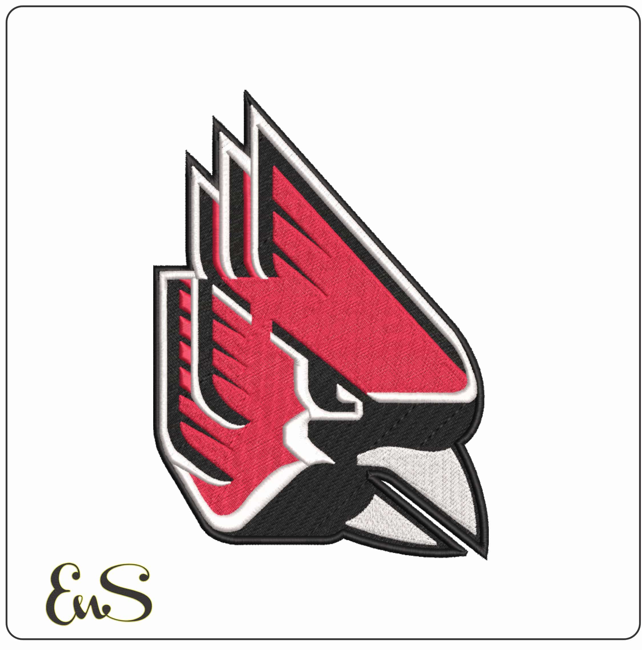 Ball State Cardinals 2015 Cardinal Head Logo Embroidery Design