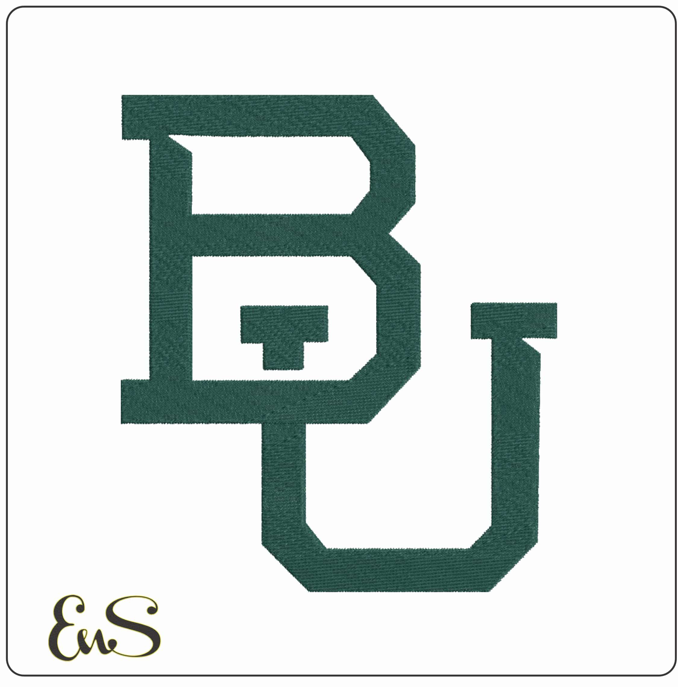 Baylor Bears 2019 Interlocking BU Logo Embroidery Design