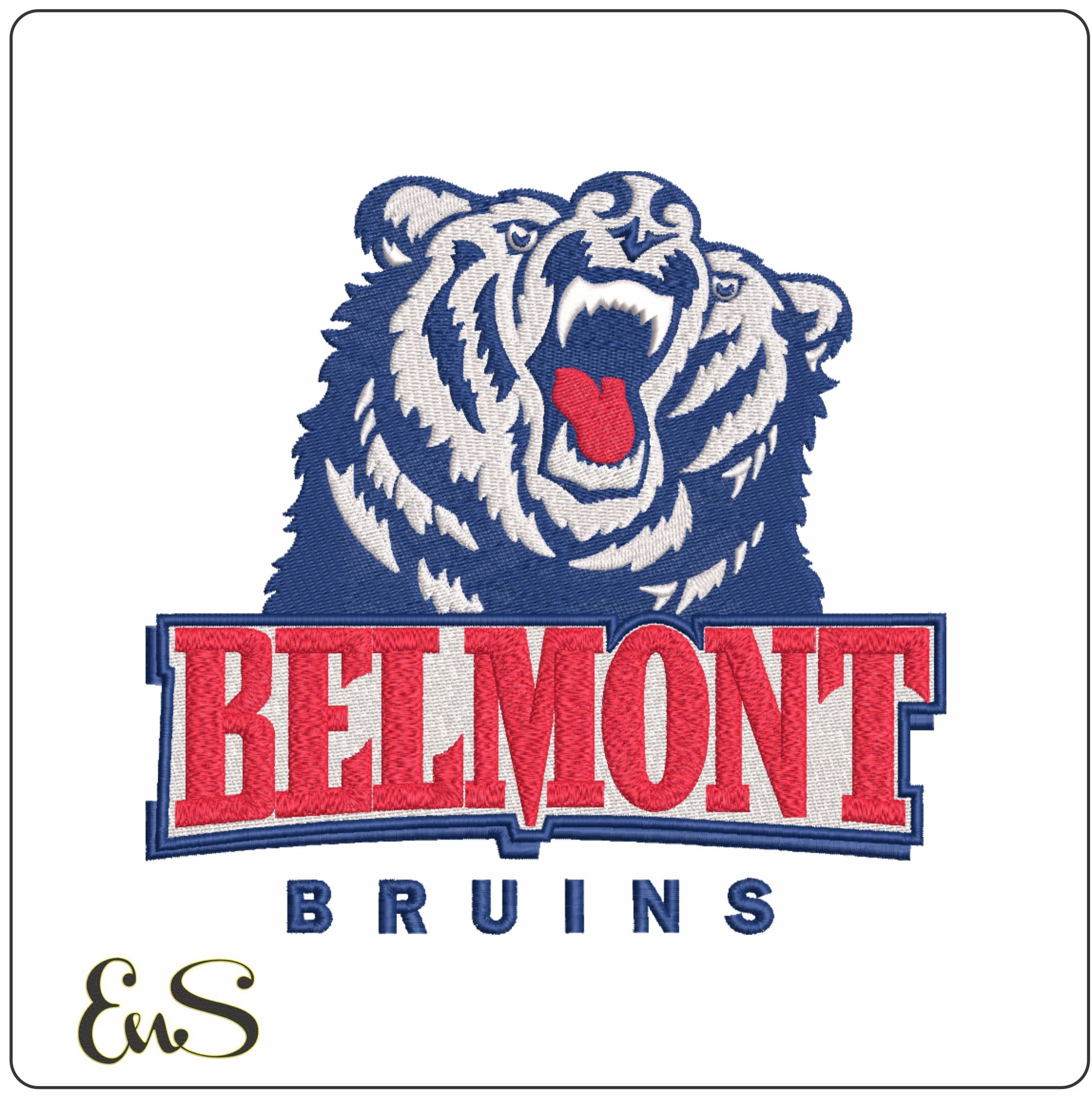 Belmont Bruins 2003 Roaring Bear Wordmark Logo Embroidery Design