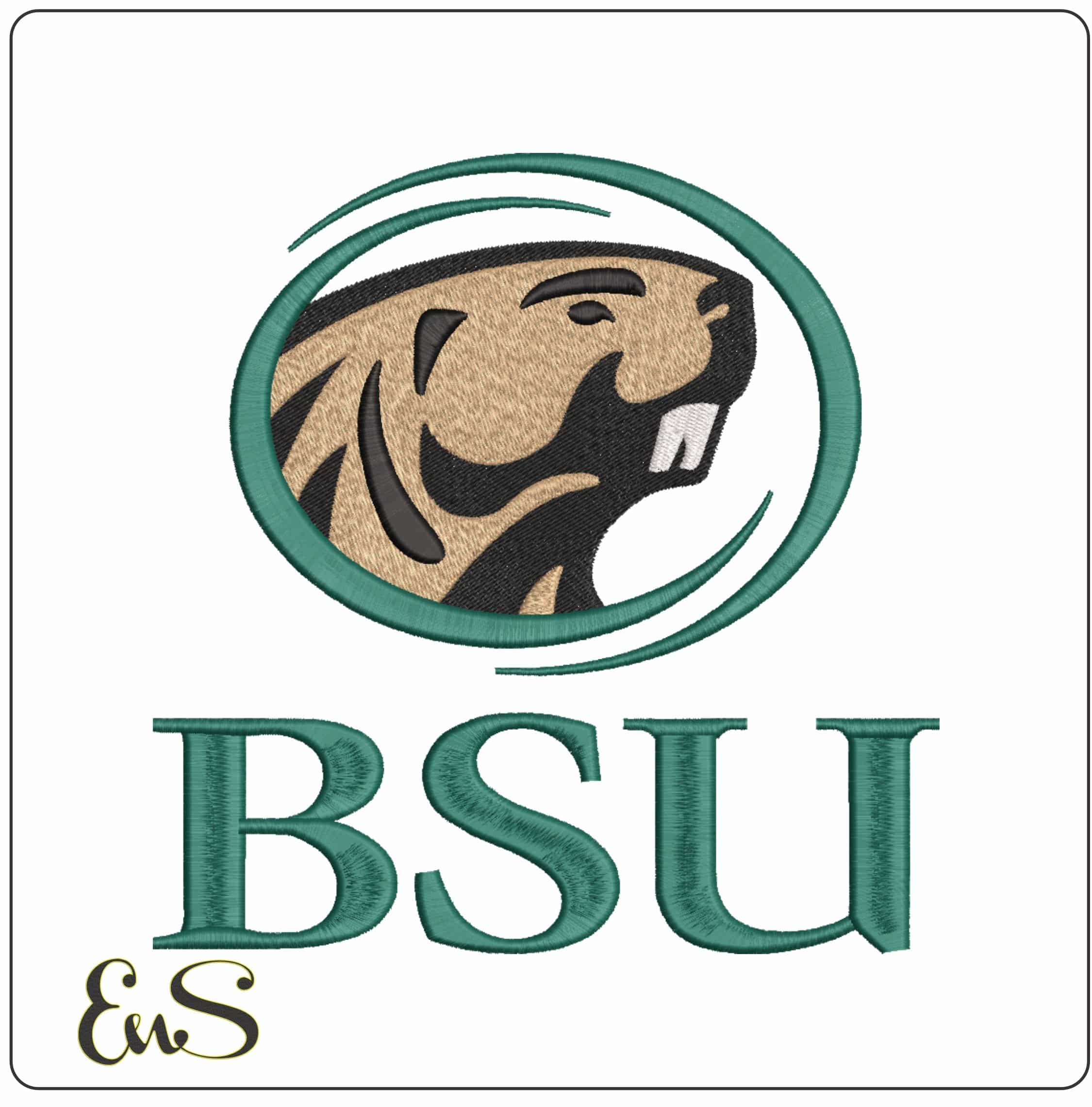 Bemidji State Beavers BSU Beaver Head Logo Embroidery Design