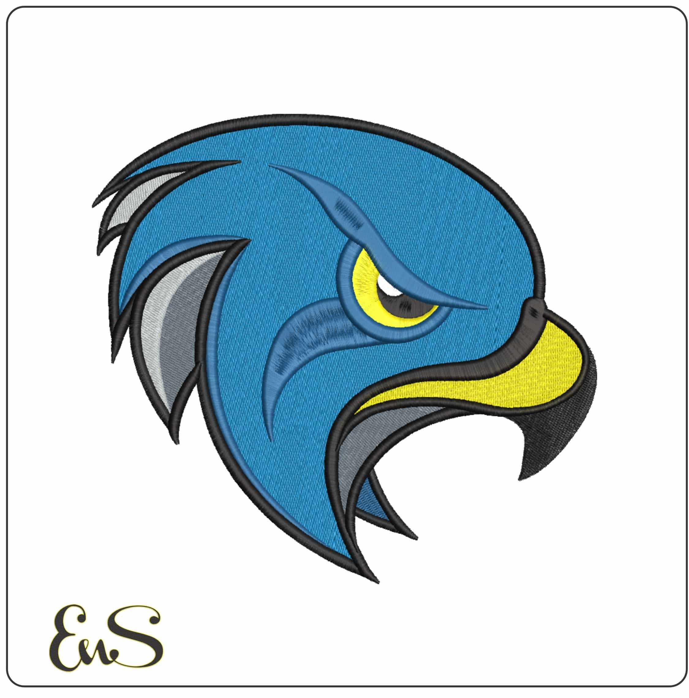 Bentley Falcons Head Alternate Logo Embroidery Design