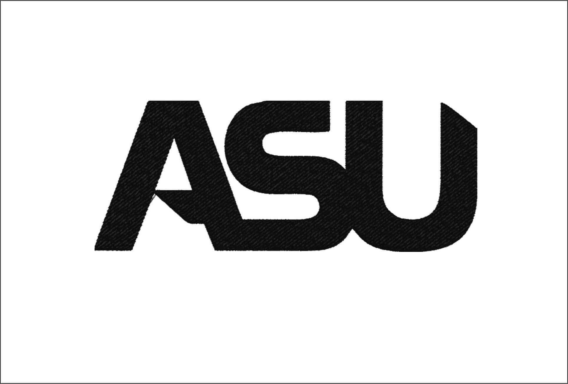 Alabama State Hornets ASU Letters Embroidery Design