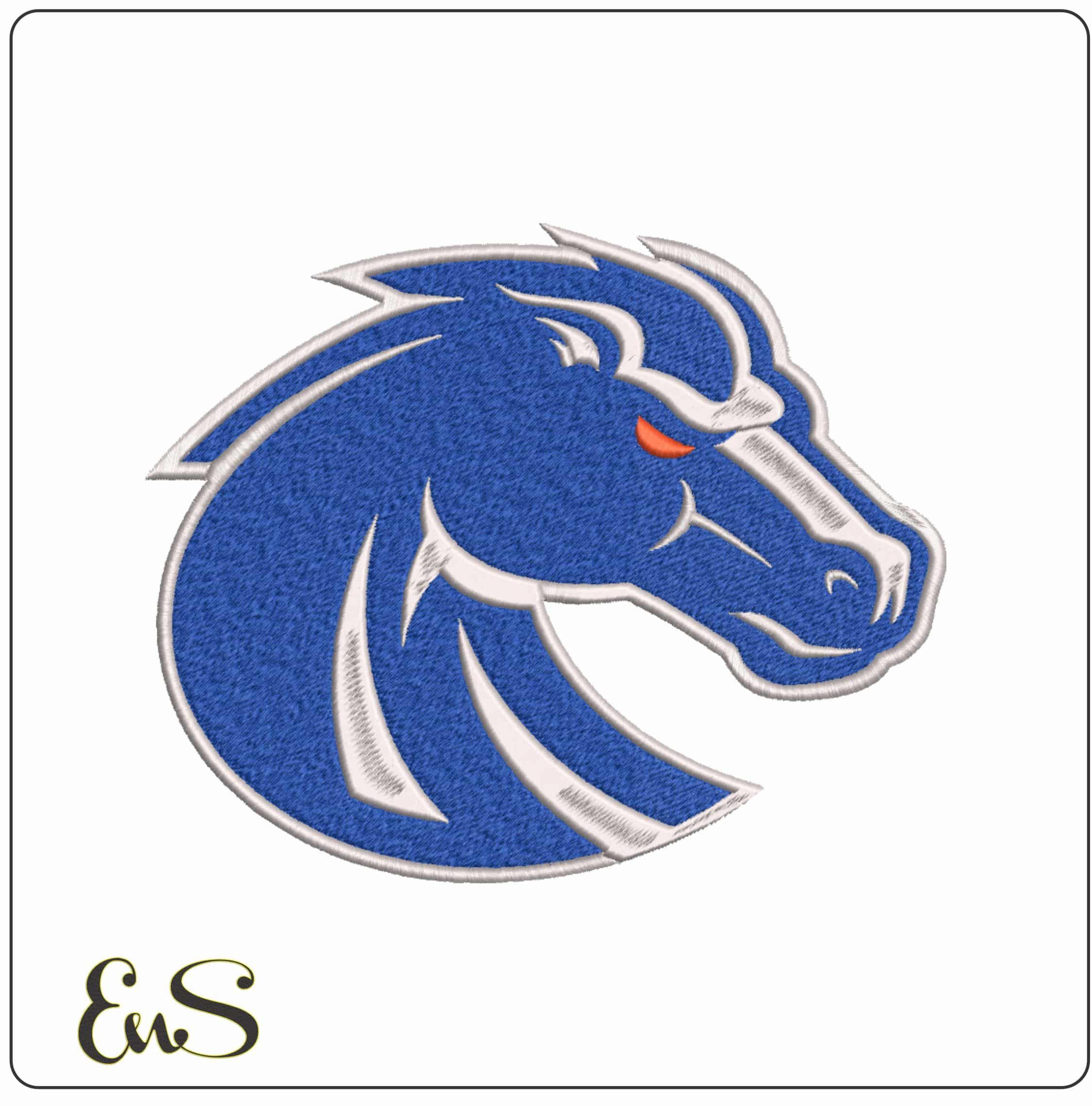 Boise State Broncos Horse Head Profile Alternate Embroidery Design