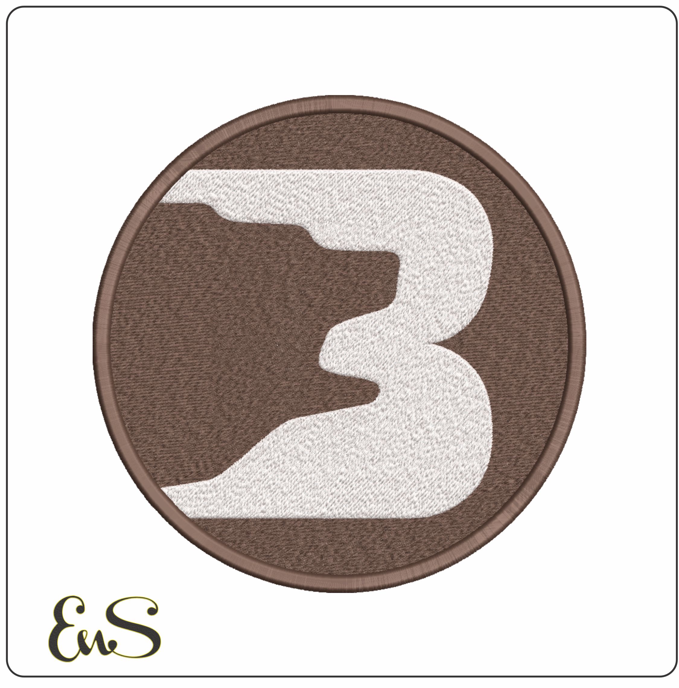 Brown Bears 1973-1978 Round B Badge Embroidery Design