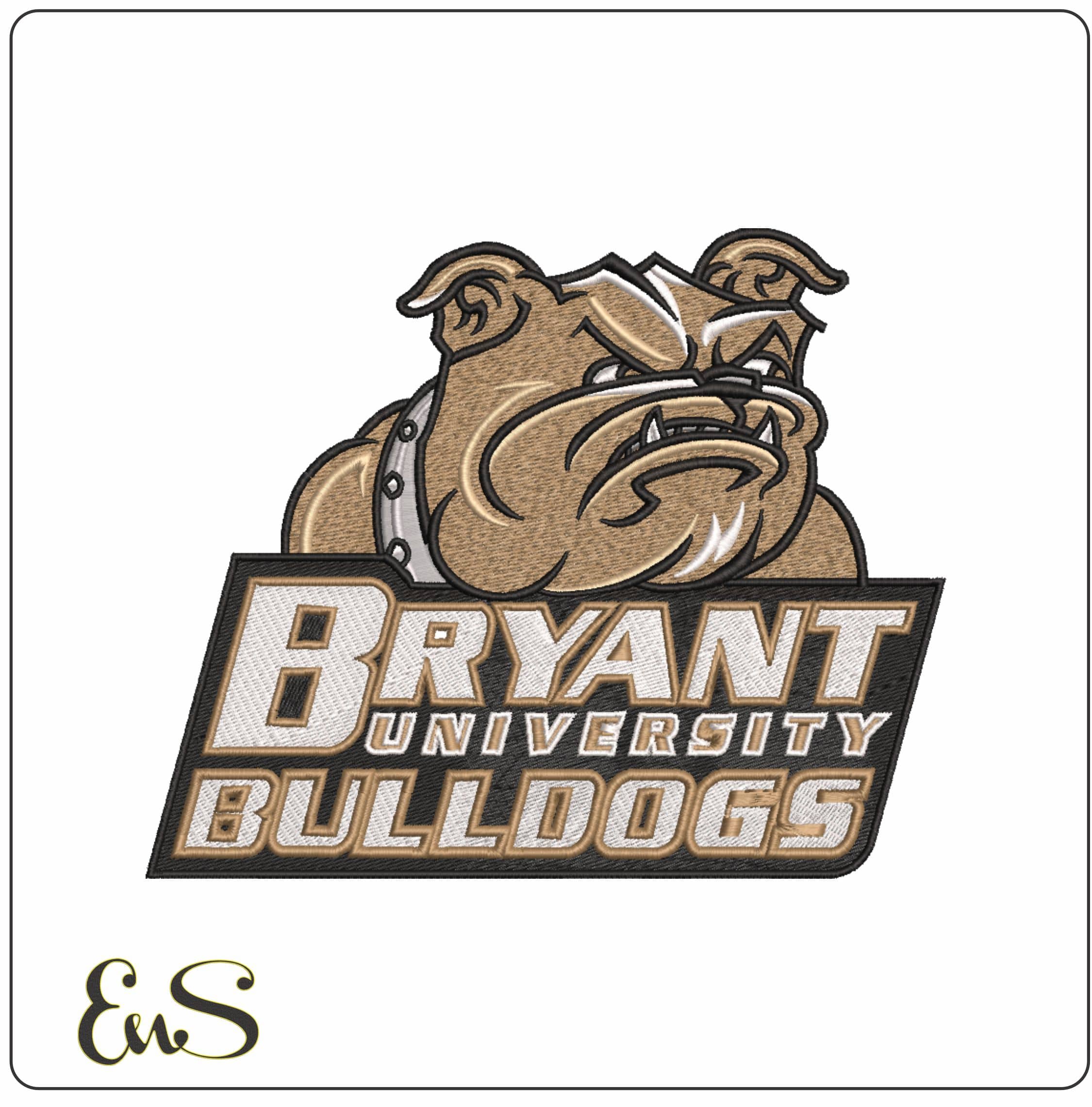 Bryant Bulldogs Spiked Collar Bulldog Plaque Embroidery Design