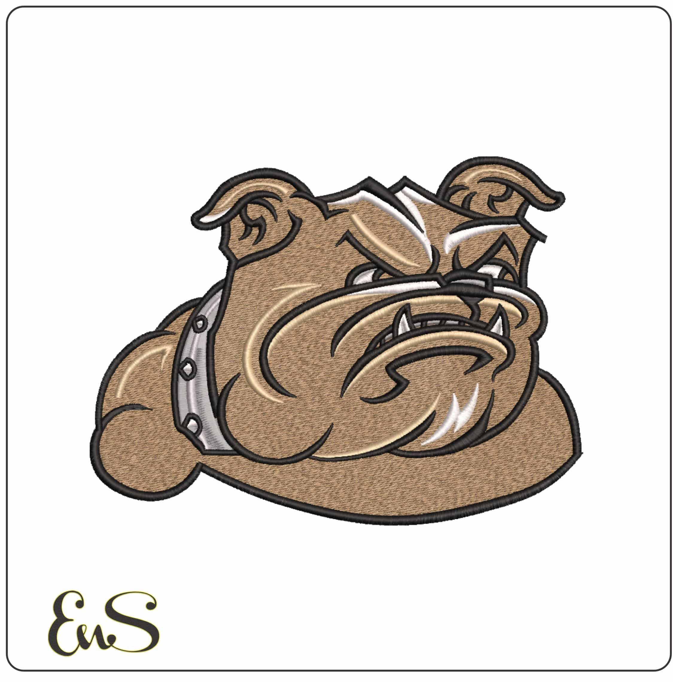 Bryant Bulldogs Bulldog Head Mascot Embroidery Design