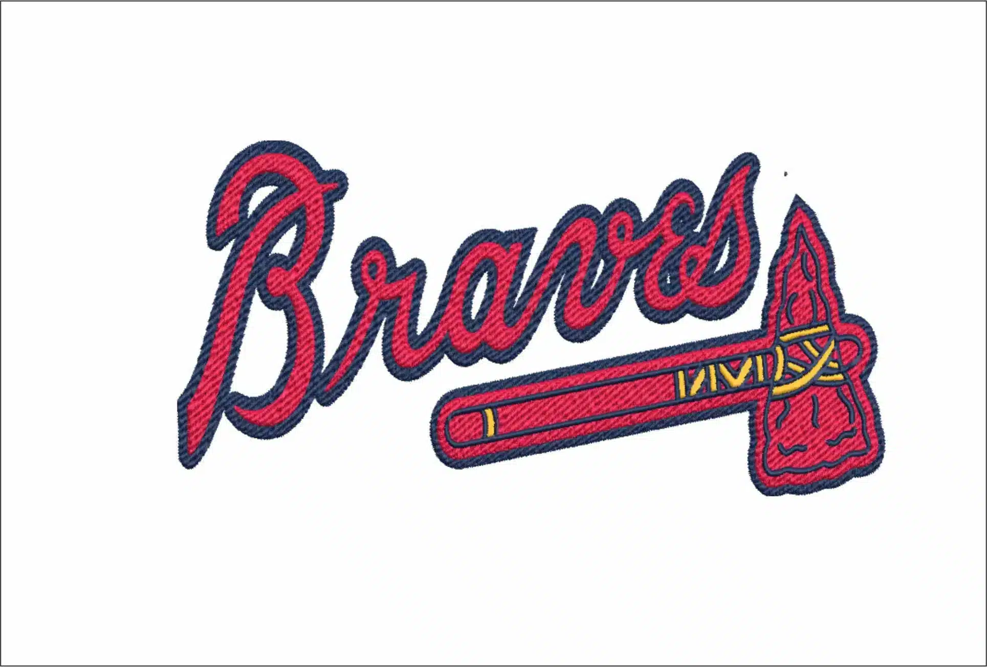 Atlanta Braves Script with Tomahawk Logo Embroidery Design