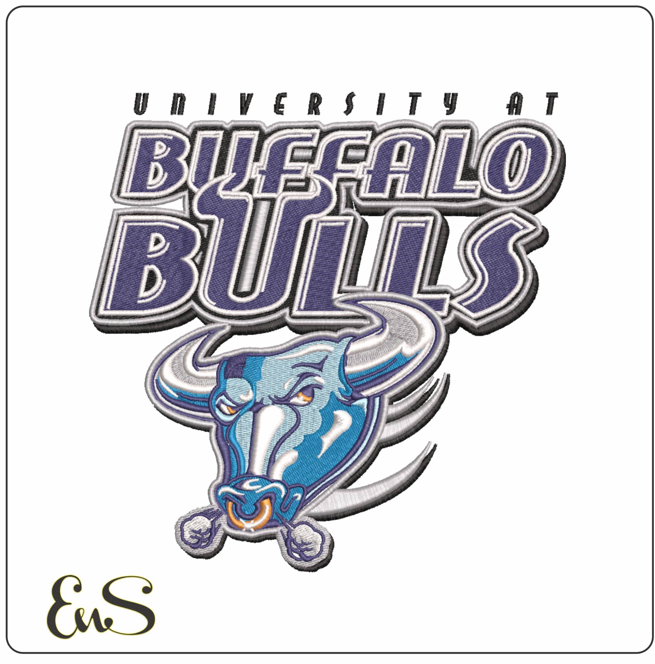 Buffalo Bulls Head 1997 to 2006 University of Buffalo - Elegant embroidery design file-instant download