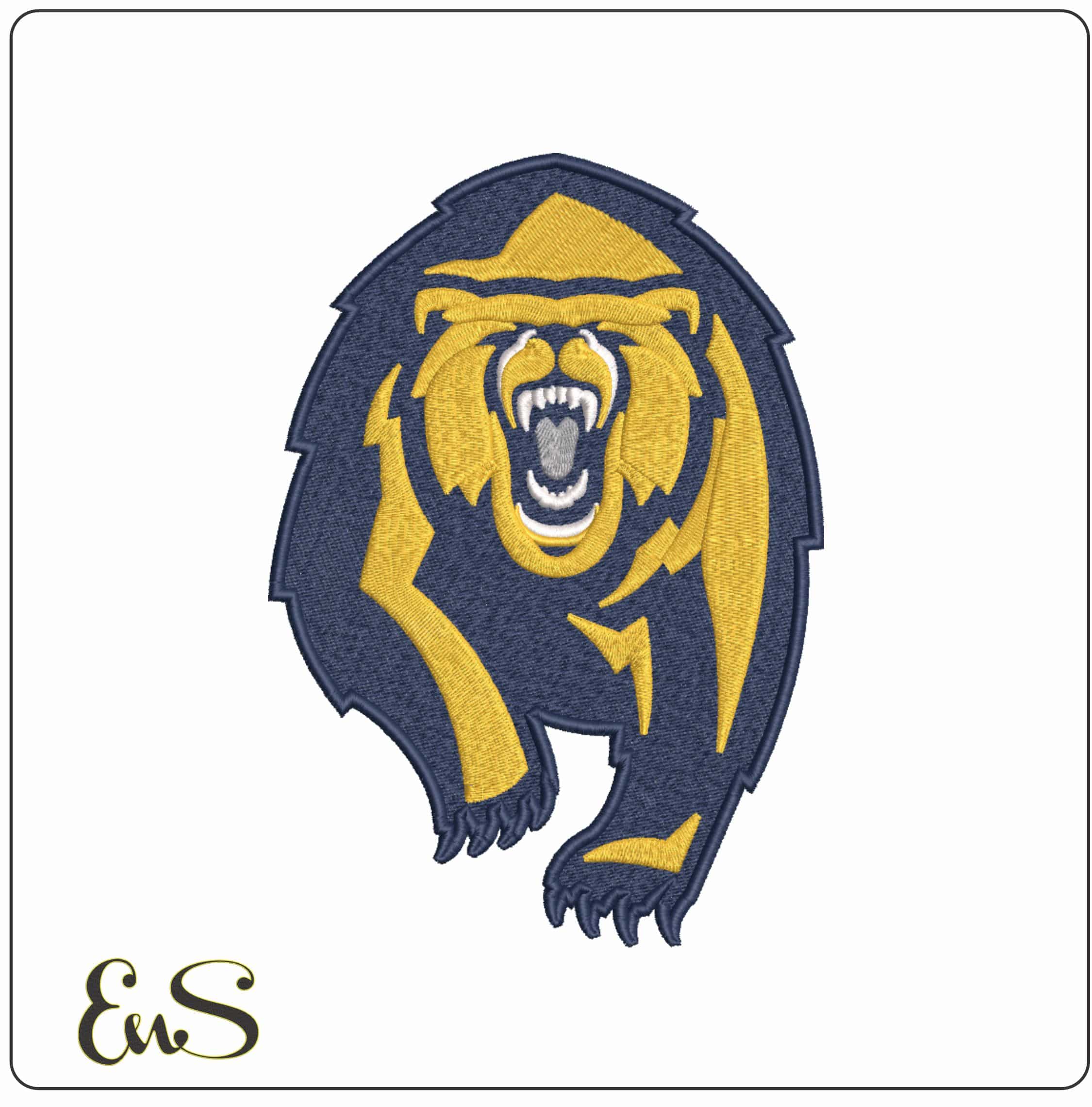California Golden Bears Charging Bear Logo Embroidery Design