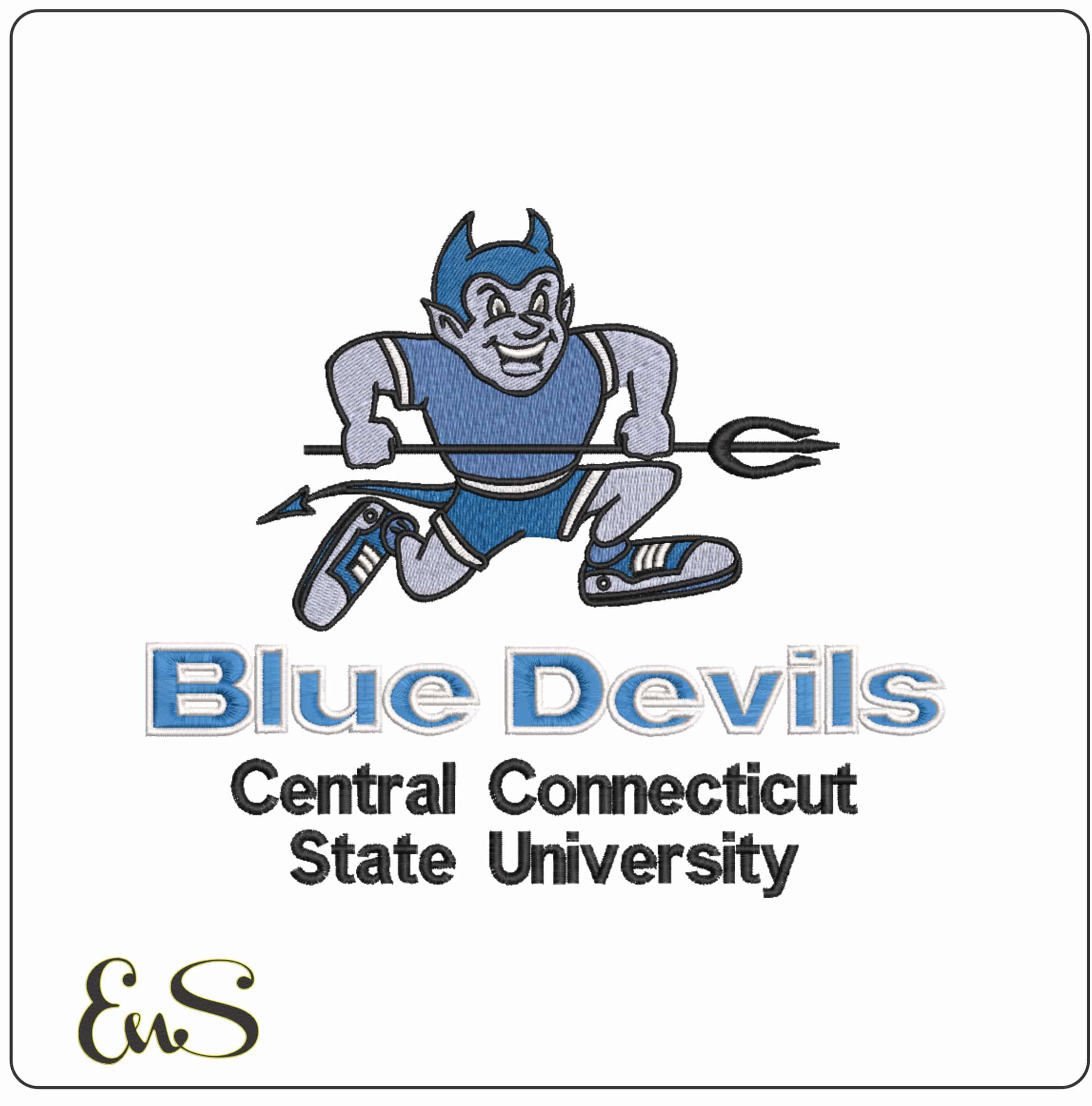 Central Connecticut Blue Devils 1994-2010 Running Devil Embroidery Design