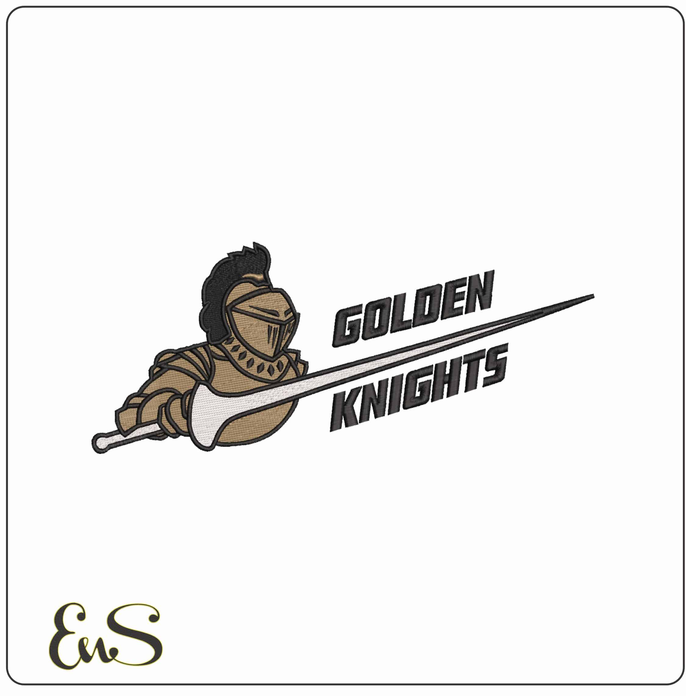 UCF Golden Knights 1993-2007 Armoured Knight Embroidery Design