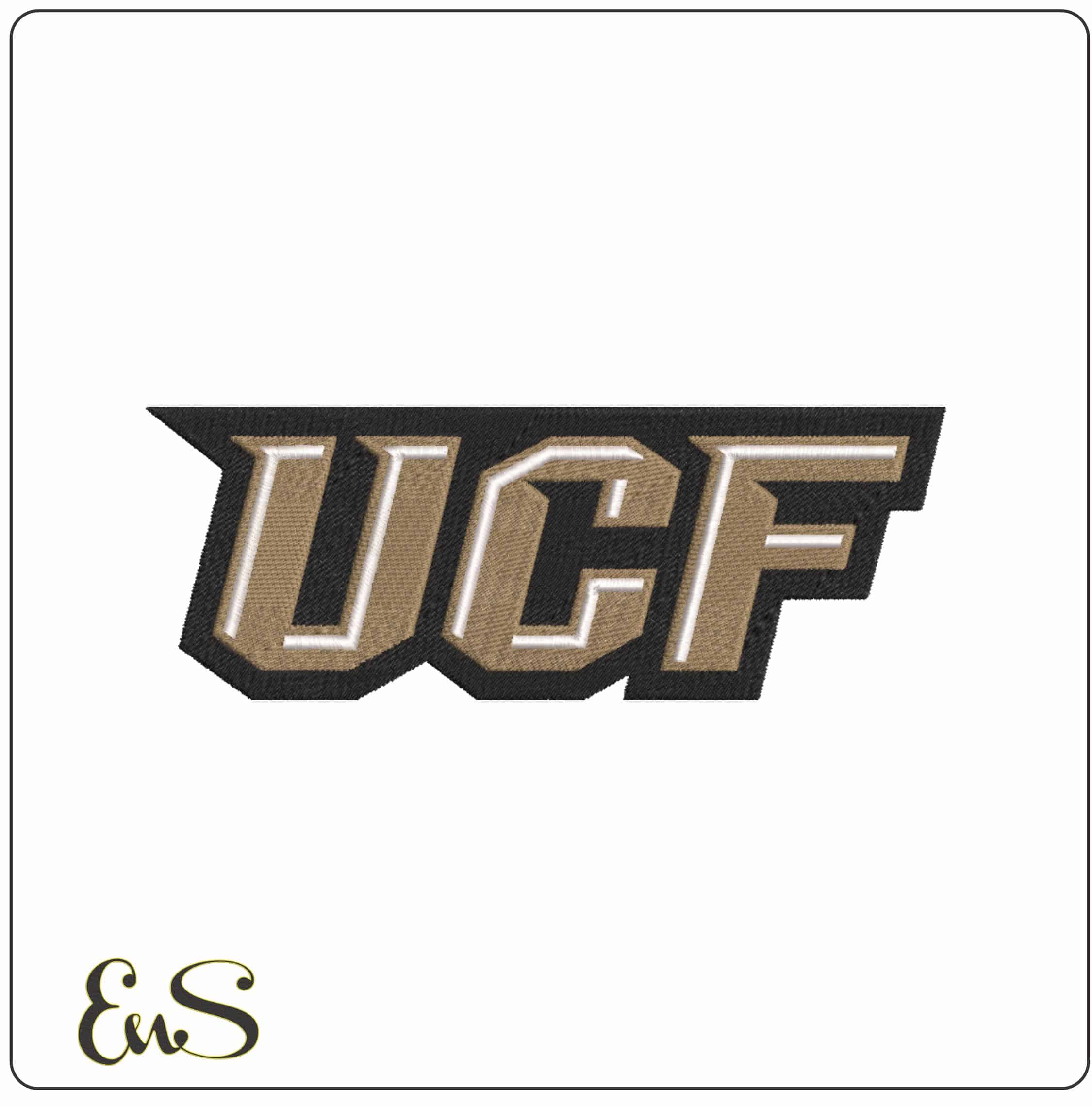 UCF Knights Slanted UCF Letters Alternate Embroidery Design
