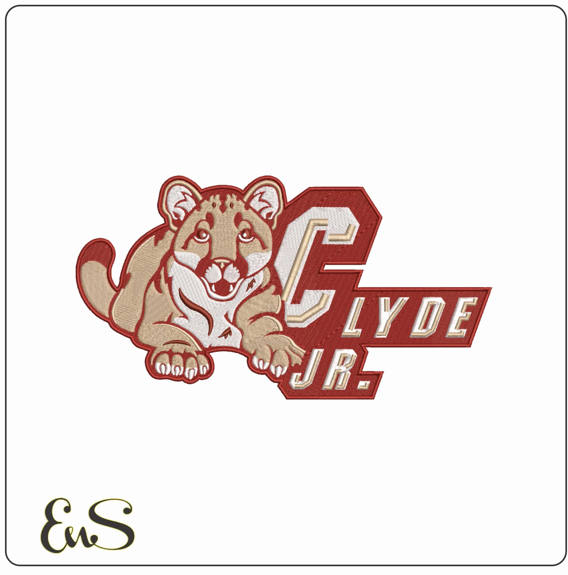 Charleston Cougars Clyde Jr Cub Mascot Embroidery Design