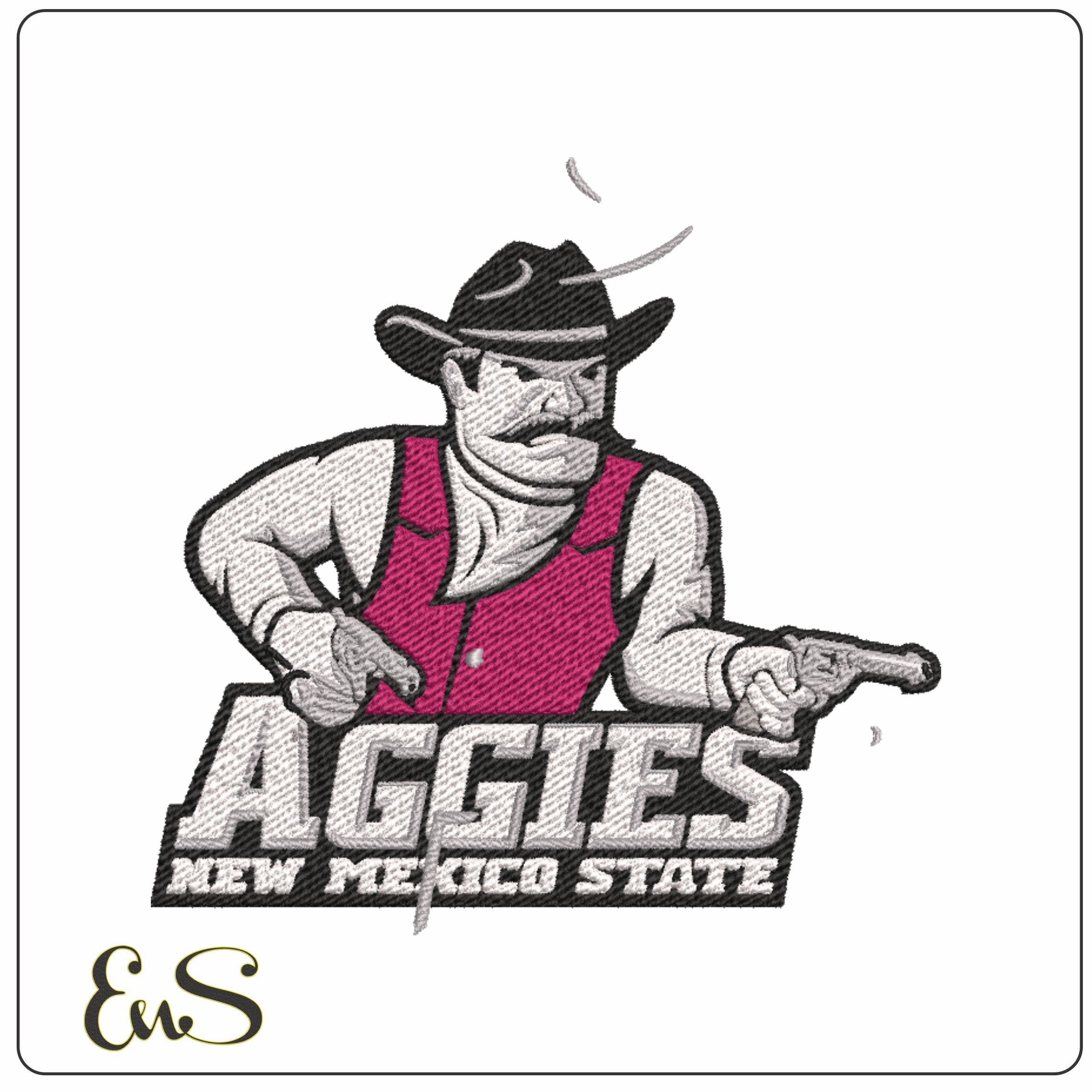 New Mexico State Aggies Basketball Logo Embroidery Design
