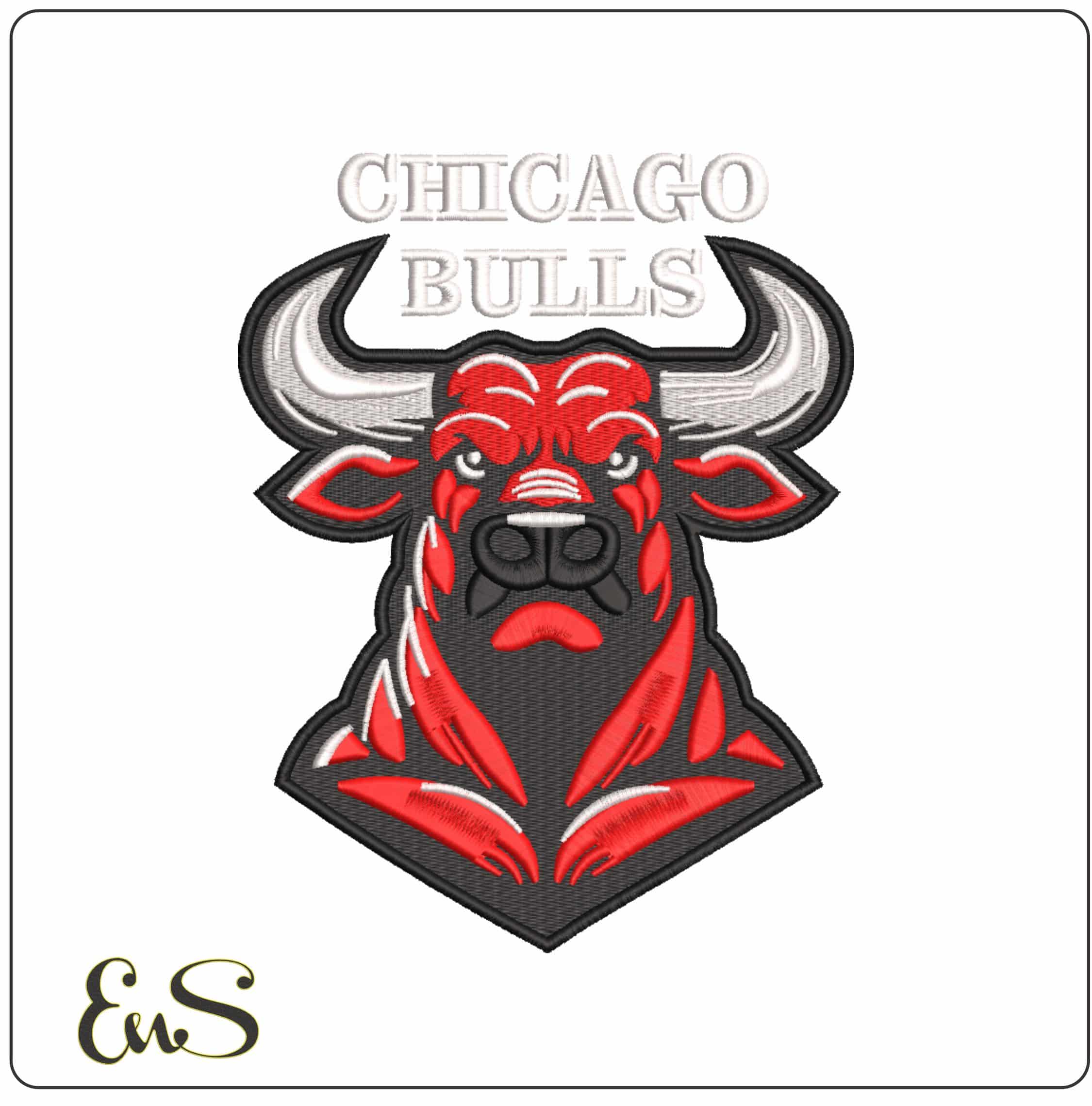 Chicago Bulls Face Embroidery Design