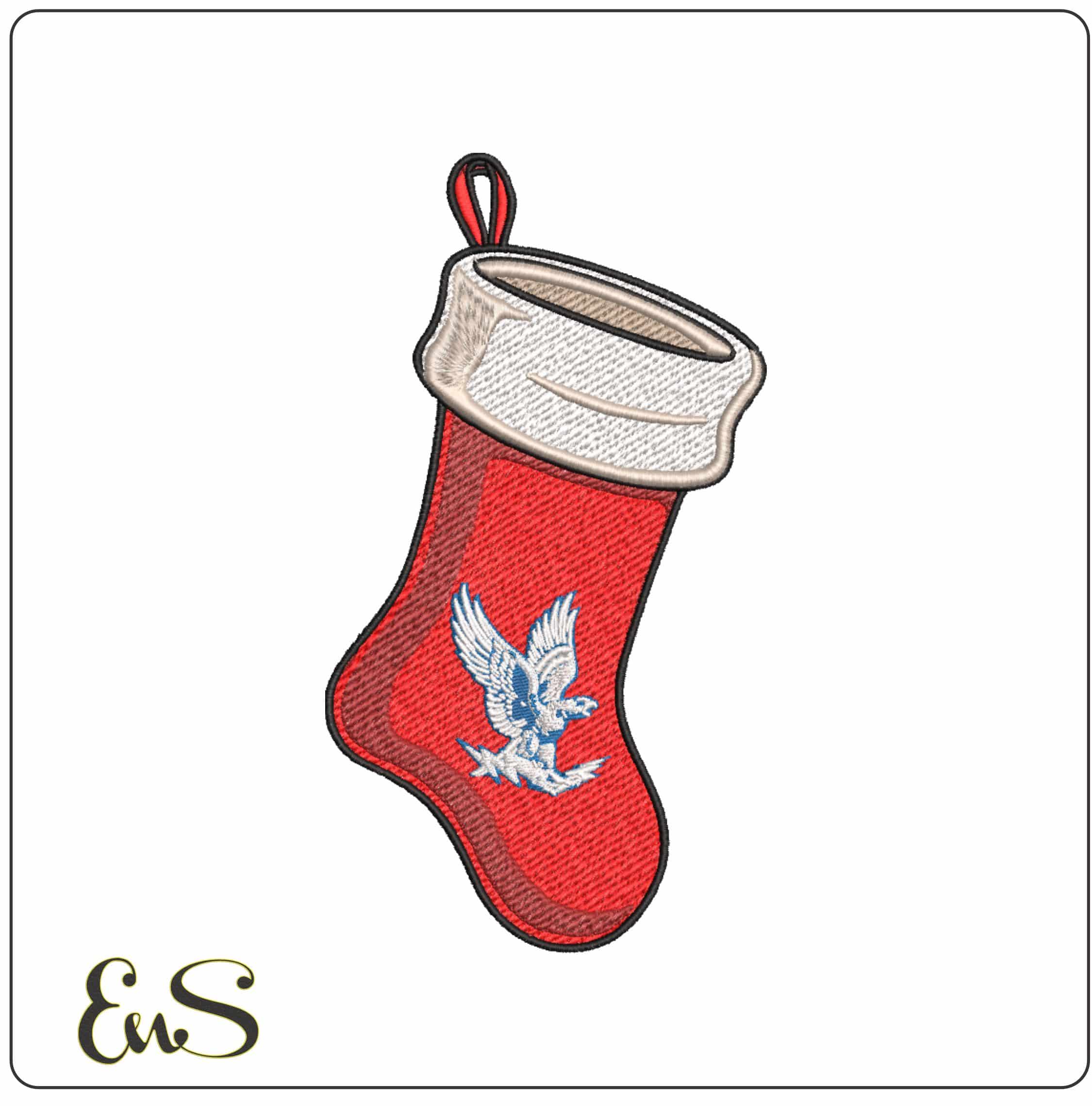 Air Force Falcons Vintage Falcon Christmas Stocking Embroidery Design