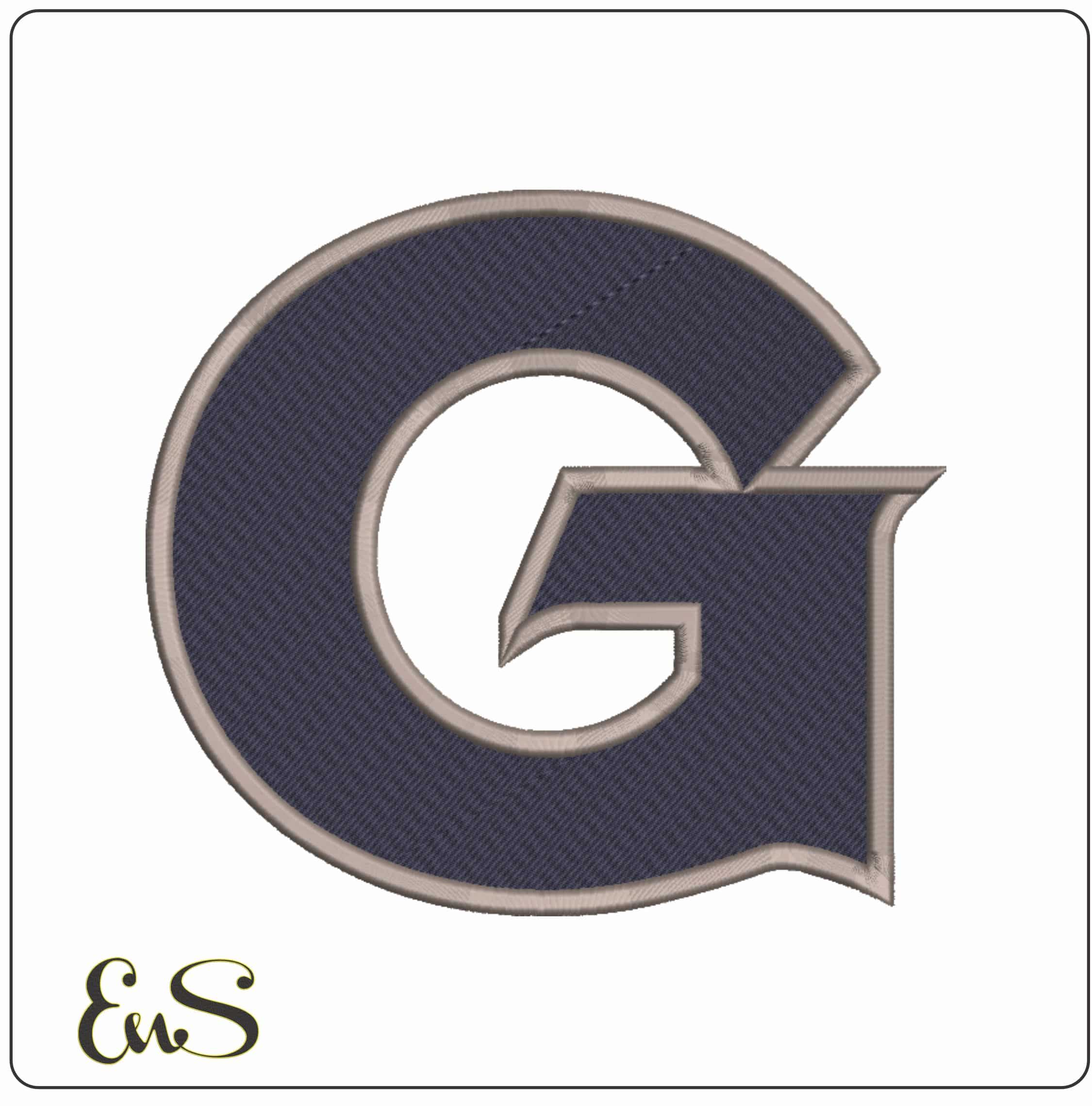 Georgetown Hoyas G Logo Embroidery Design