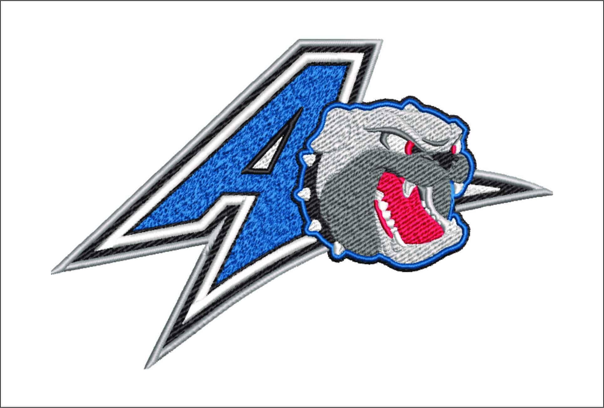 UNC Asheville Bulldogs A and Bulldog Logo Embroidery Design