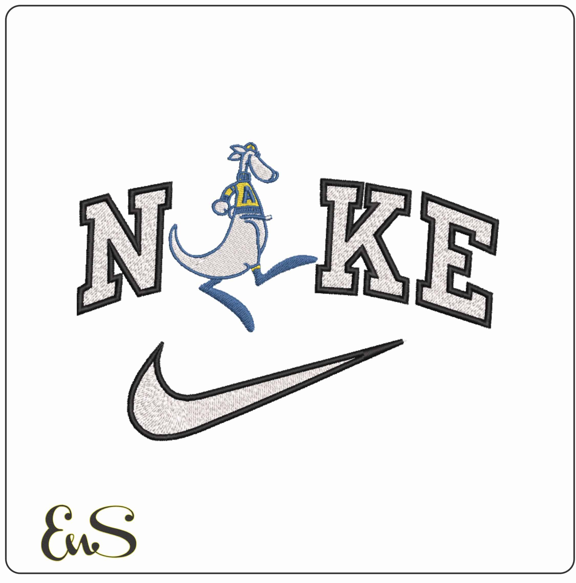 Nike Akron Zippy 1965 1986 University  Akron College   - Elegant embroidery design file-instant download