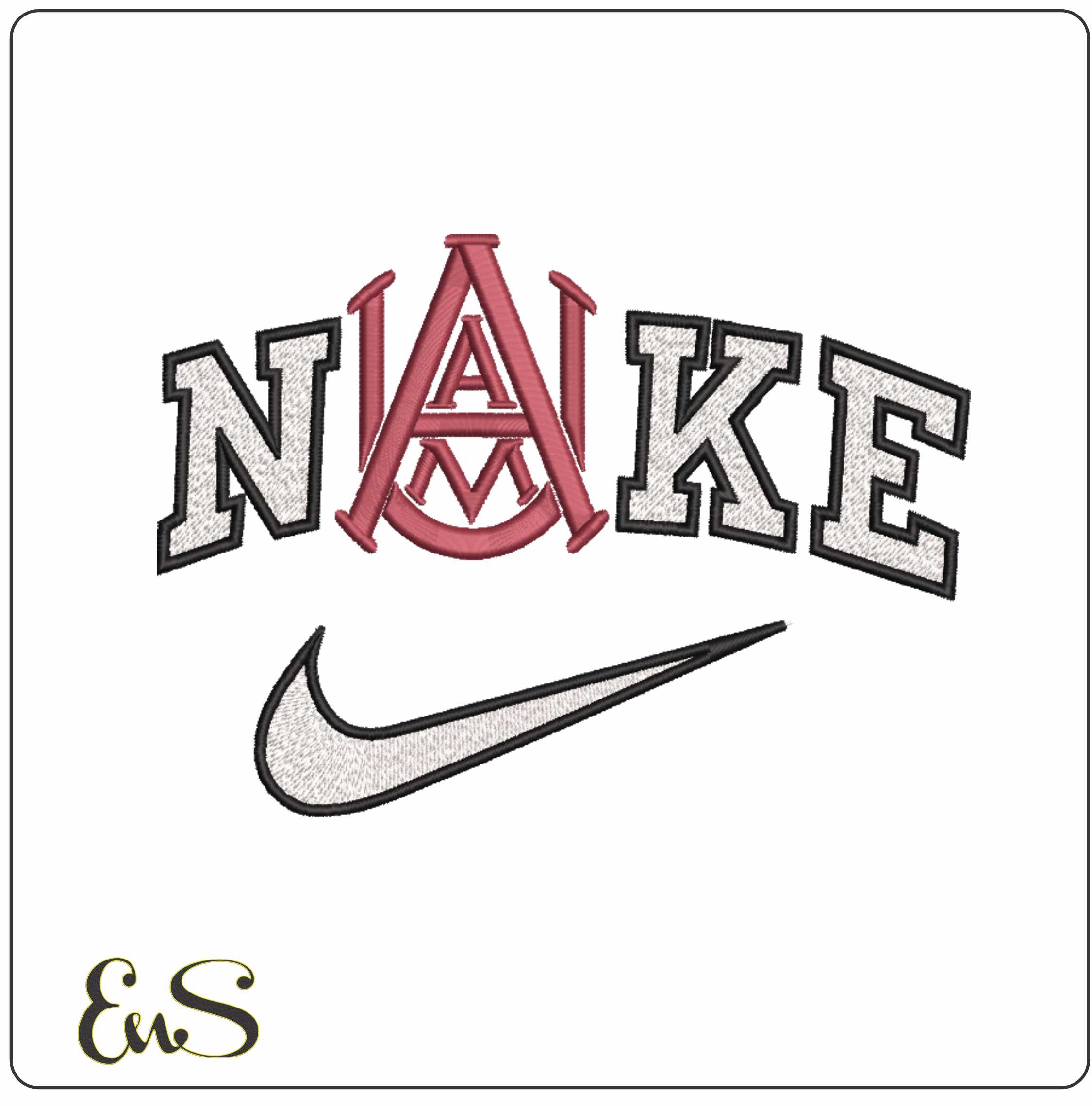 Nike Alabama And Bulldogs 1972 Agricultural Mechanical University - Elegant embroidery design file-instant download