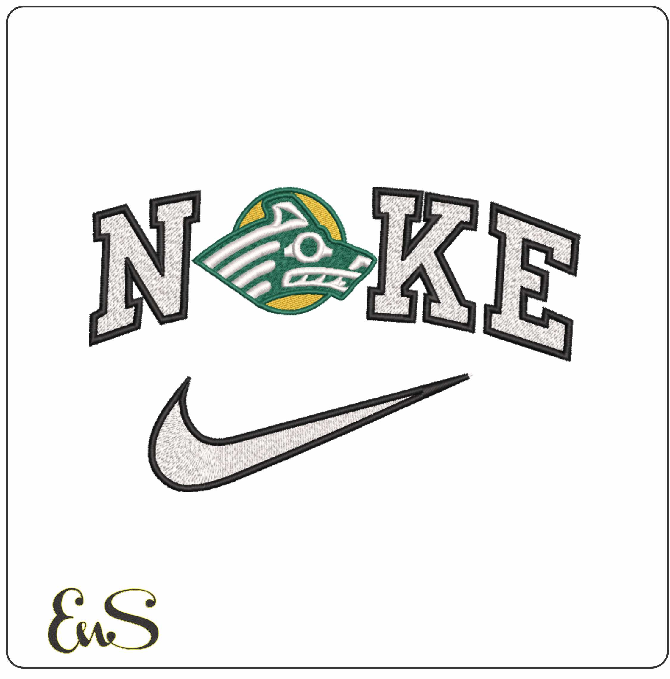 Nike Alaska Anchorage Seawolves 1973 on University   - Elegant embroidery design file-instant download