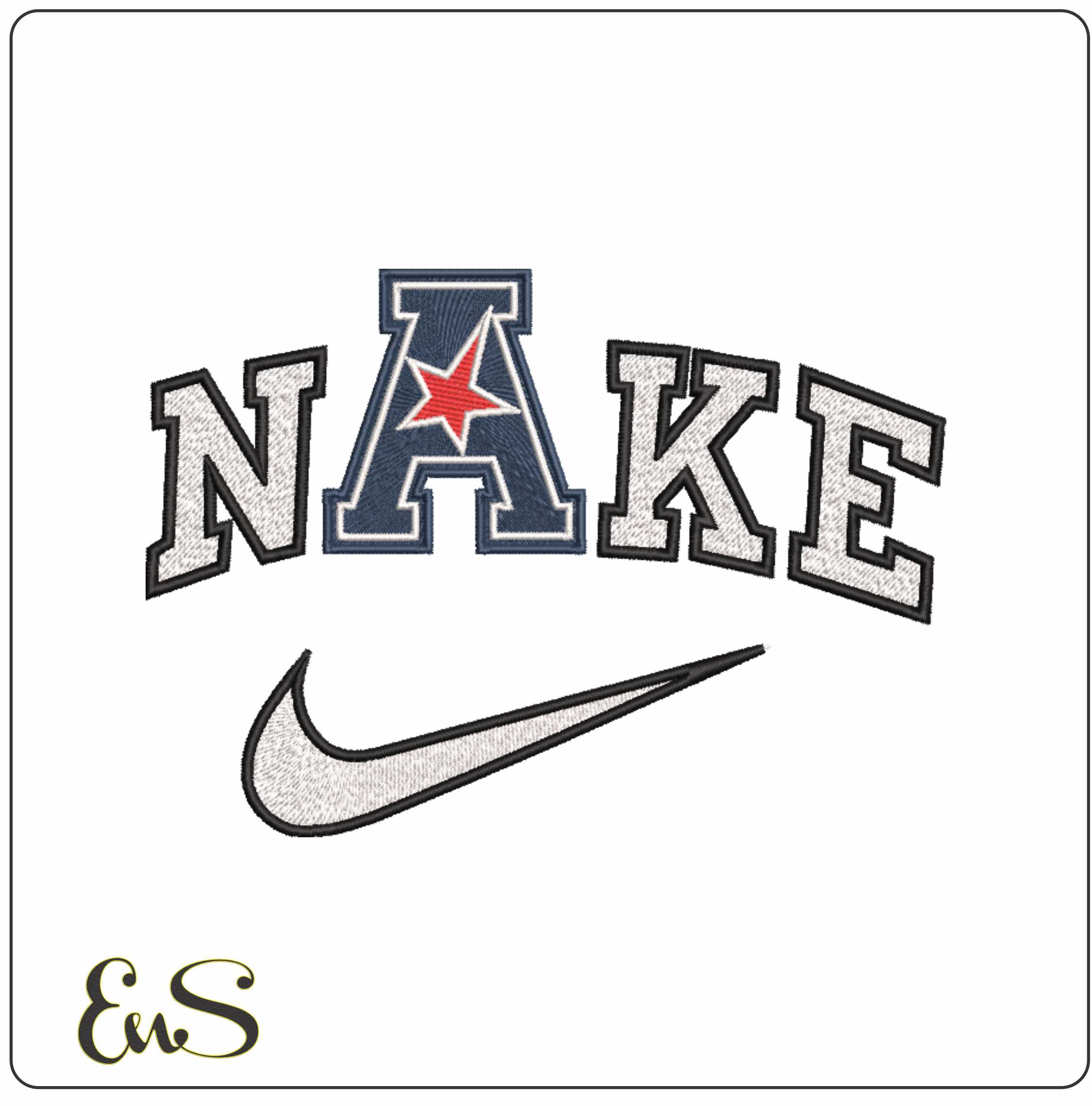 Nike American Athletic Conference 2017 onwards College   - Elegant embroidery design file-instant download