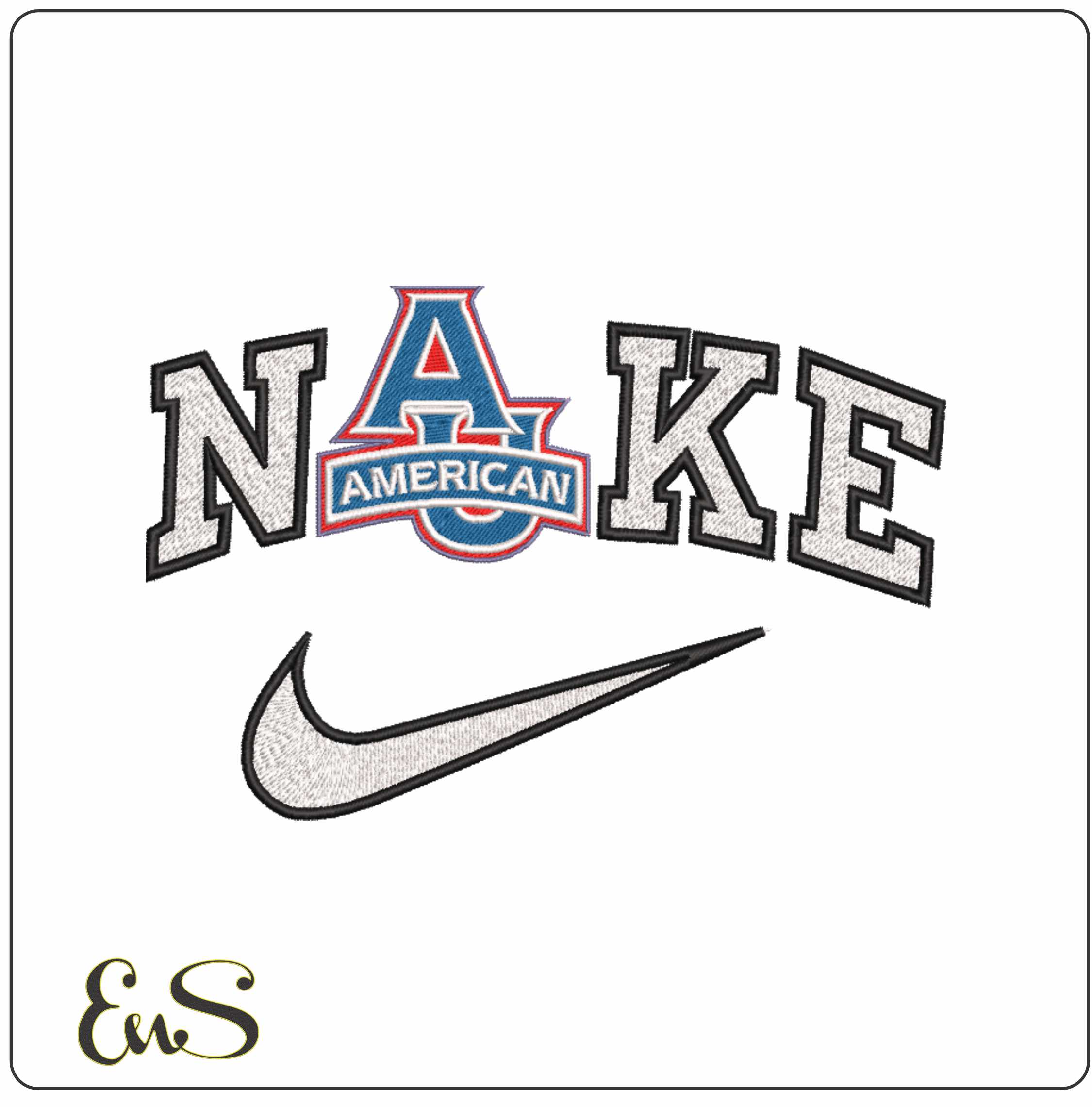 Nike American Eagles 2006 on American University   - Elegant embroidery design file-instant download