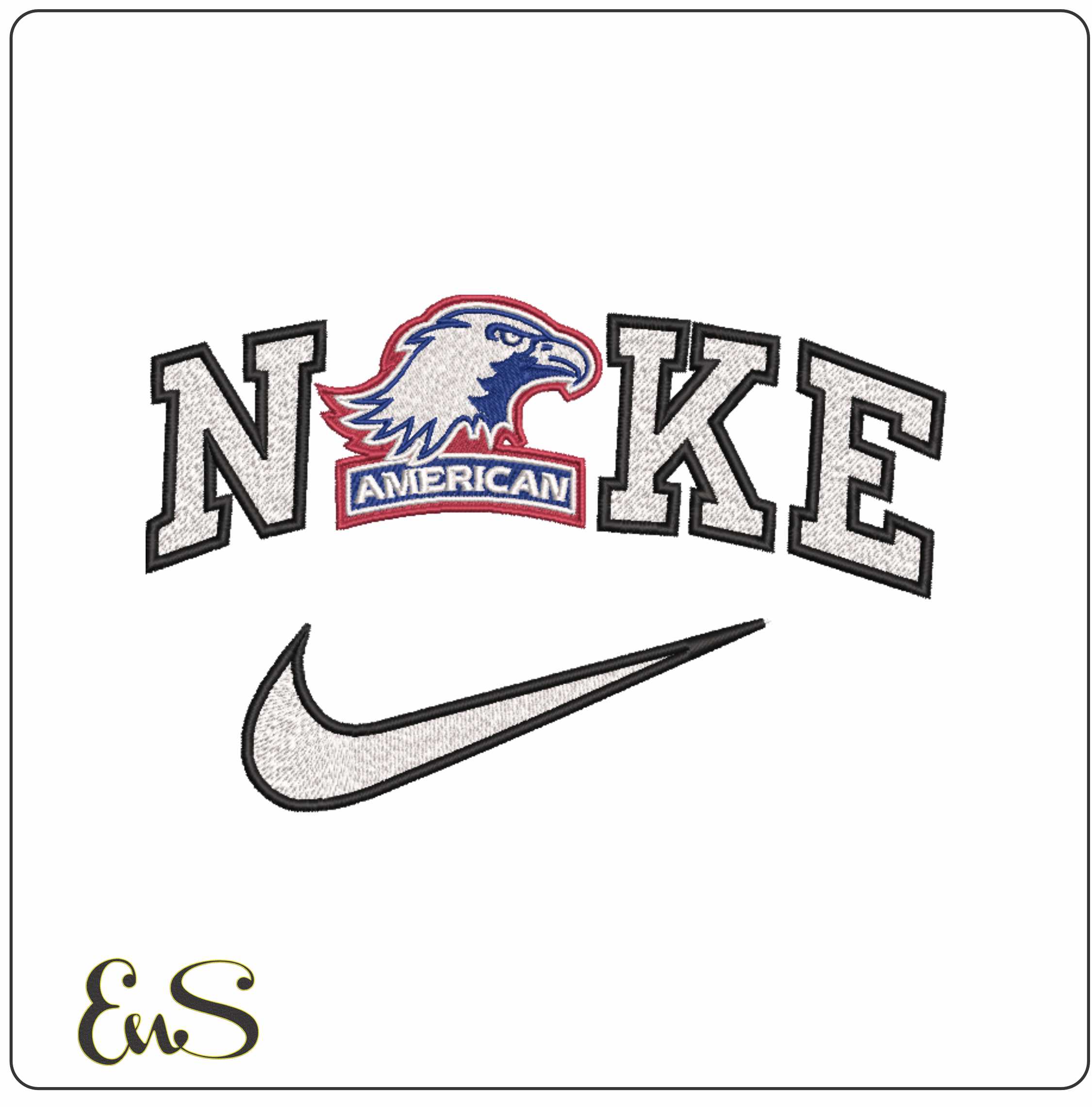 Nike American Eagles Alternative  University   - Elegant embroidery design file-instant download