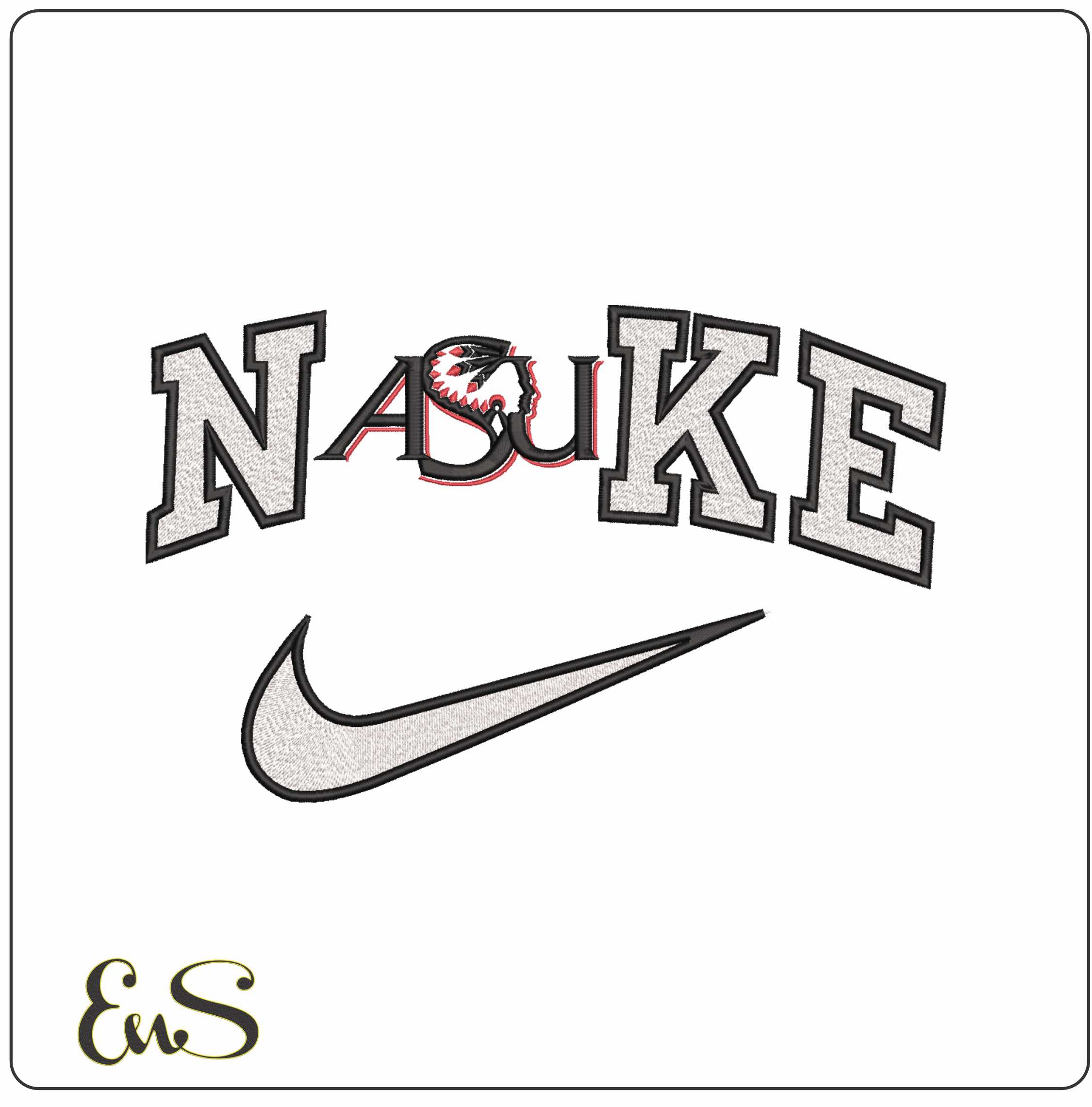 Nike Arkansas State University Indians ASU 1993 to 2008 - Elegant embroidery design file-instant download