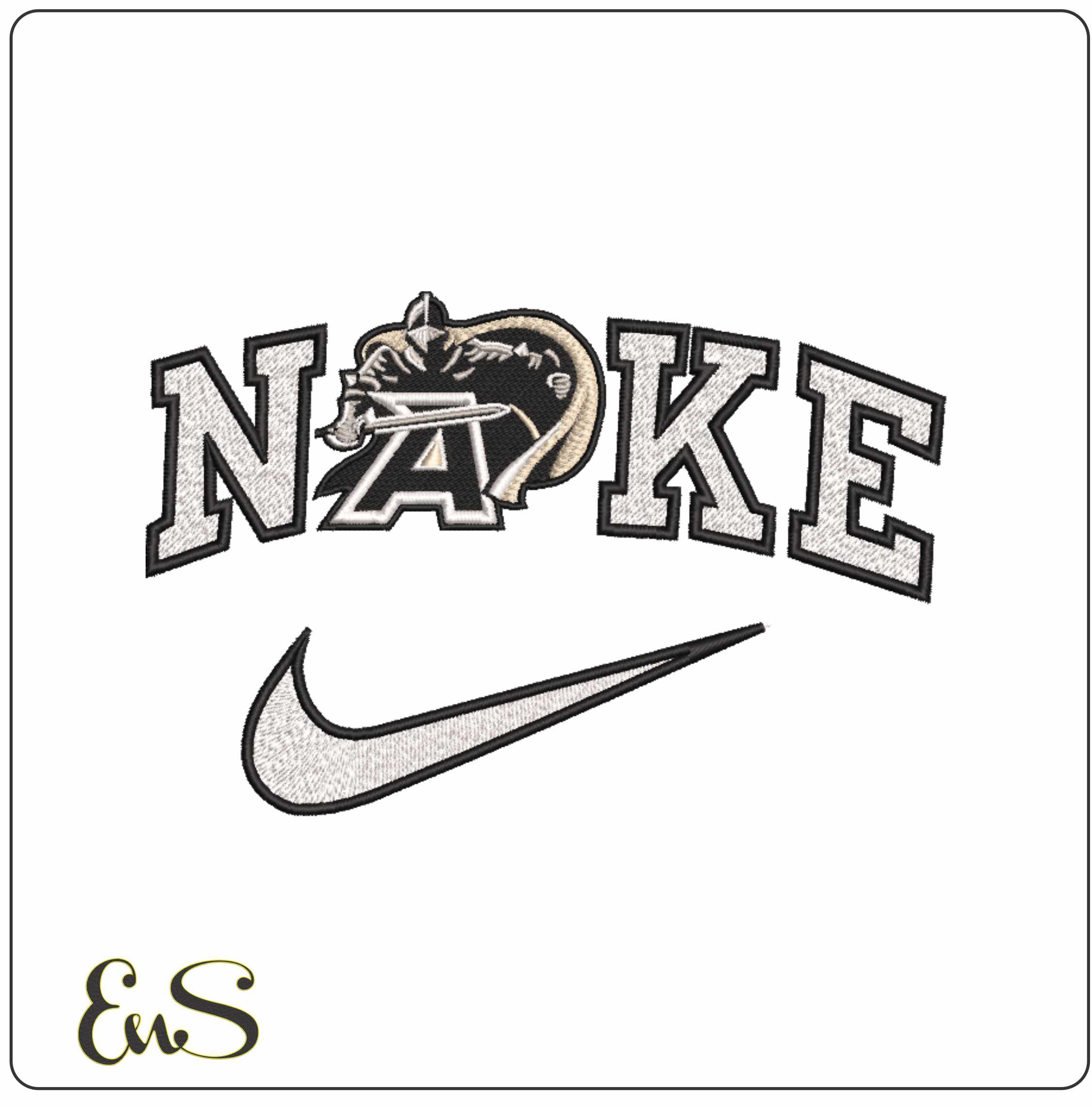 Nike Army Black Knight 2006 2015 US Military Academy   - Elegant embroidery design file-instant download